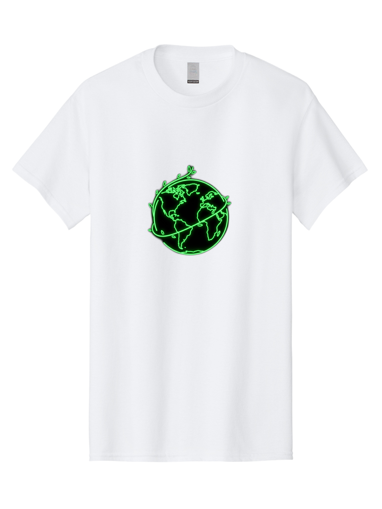 Globe-With-Leaves-2 Men'S Graphic Tee, 100% Cotton, Comfortable Casual Summer Wear, Machine Washable, Globe With Leaves, Eco-Friendly, Sustainable Living, Green Earth, Environmental Awareness, Conservation, Global Unity, Nature, Eco-Conscious Baa758