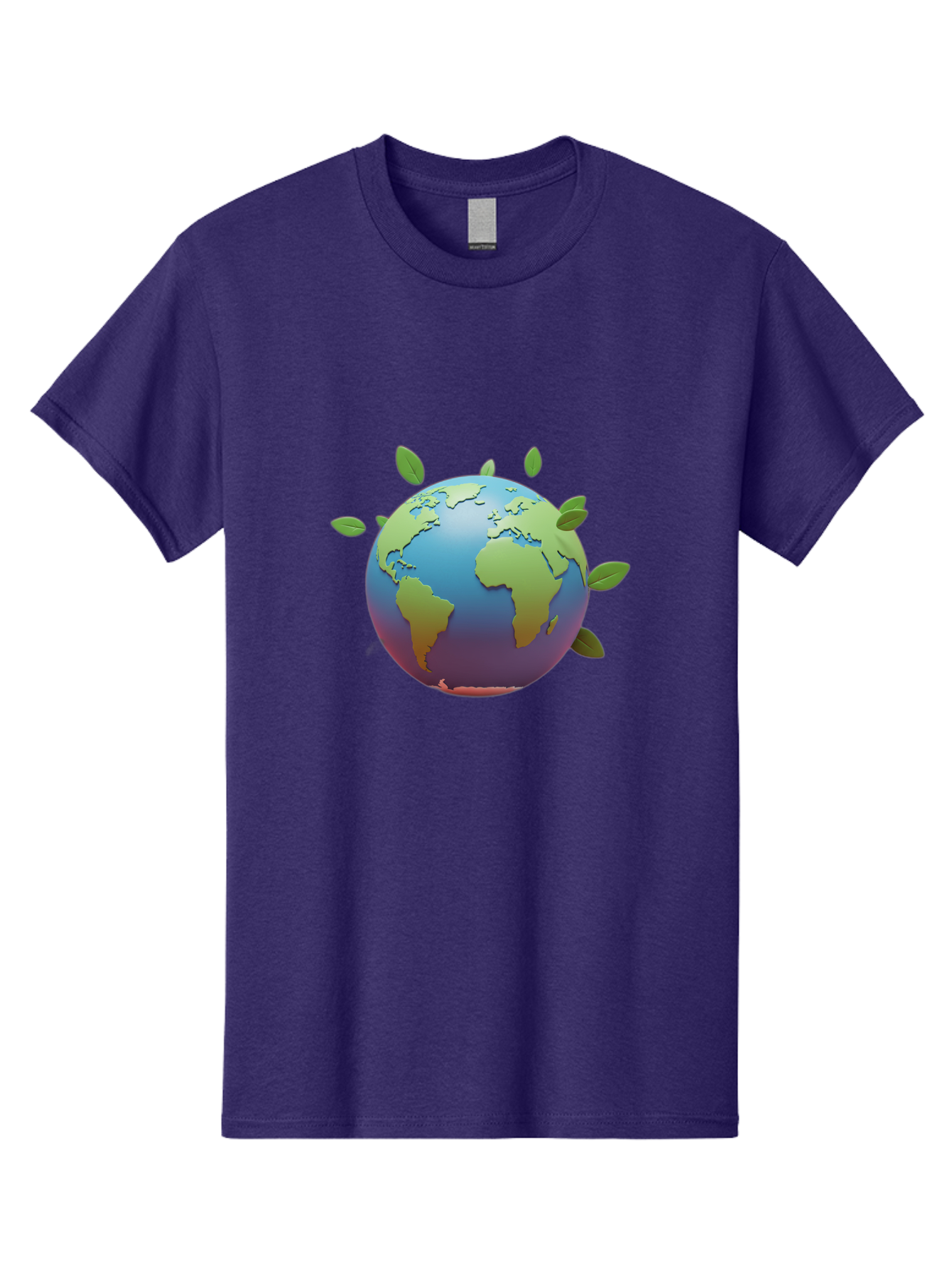 Globe-With-Leaves Men'S Graphic Tee, 100% Cotton, Comfortable Casual Summer Wear, Machine Washable, Globe With Leaves, Eco Friendly, Environmental Awareness, Green Earth, Sustainable Living, Eco Consciousness, World Unity Baa759