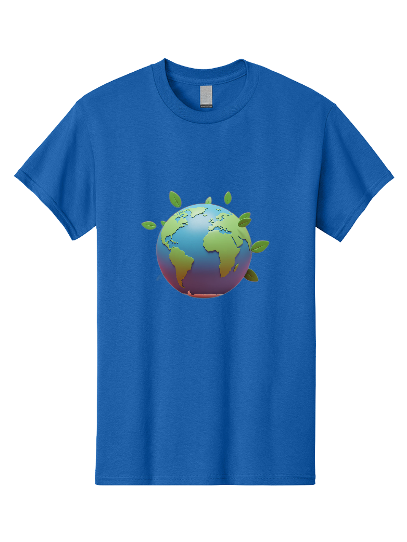 Globe-With-Leaves Men'S Graphic Tee, 100% Cotton, Comfortable Casual Summer Wear, Machine Washable, Globe With Leaves, Eco Friendly, Environmental Awareness, Green Earth, Sustainable Living, Eco Consciousness, World Unity Baa759