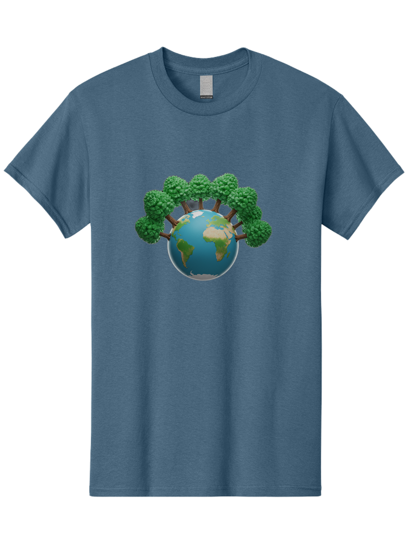 Globe-With-Trees Men'S Graphic Tee, 100% Cotton, Comfortable Casual Summer Wear, Machine Washable, Globe With Trees, Earth Illustration, Virus Concept, Environmental Awareness, Eco Friendly, Tree Hugging Earth, Coronavirus, Global Unity, Baa761