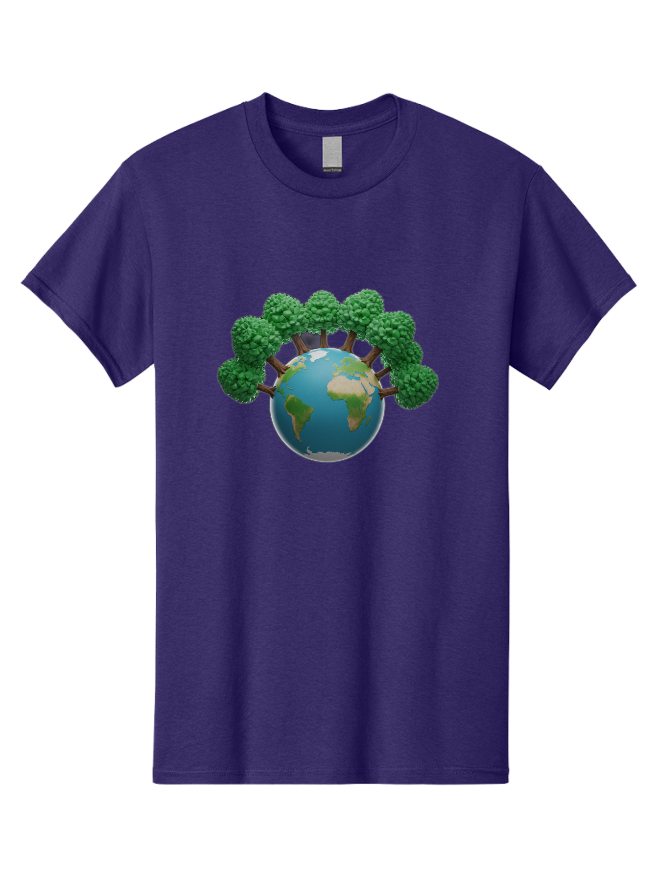 Globe-With-Trees Men'S Graphic Tee, 100% Cotton, Comfortable Casual Summer Wear, Machine Washable, Globe With Trees, Earth Illustration, Virus Concept, Environmental Awareness, Eco Friendly, Tree Hugging Earth, Coronavirus, Global Unity, Baa761