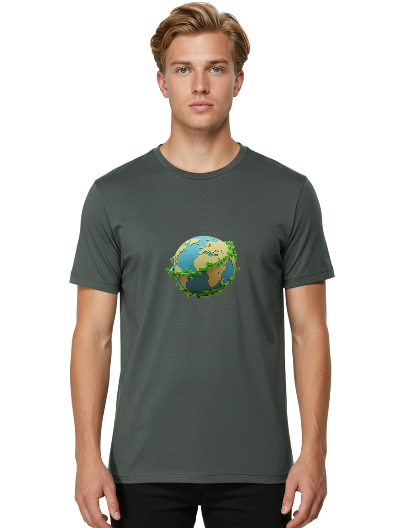 Globe-With-Virus Men'S Graphic Tee, 100% Cotton, Comfortable Casual Summer Wear, Machine Washable, Covid-19 Virus Surrounding The Earth, Global Pandemic, Coronavirus Outbreak, Worldwide Health Crisis, Virus Spread, International Concern Baa762