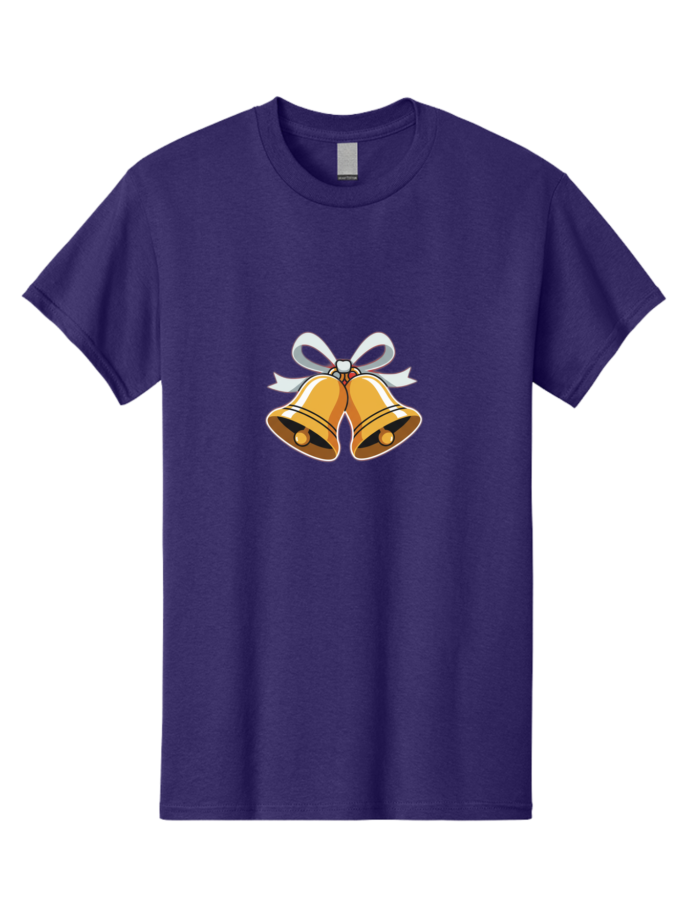 Golden-Bells-1 Men'S Graphic Tee, 100% Cotton, Comfortable Casual Summer Wear, Machine Washable, Golden Christmas Bells, Festive Decoration, Holiday Symbols, Shiny Bells, White Ribbon, Christmas Theme, Festive Atmosphere, Holiday Cheer, Baa768