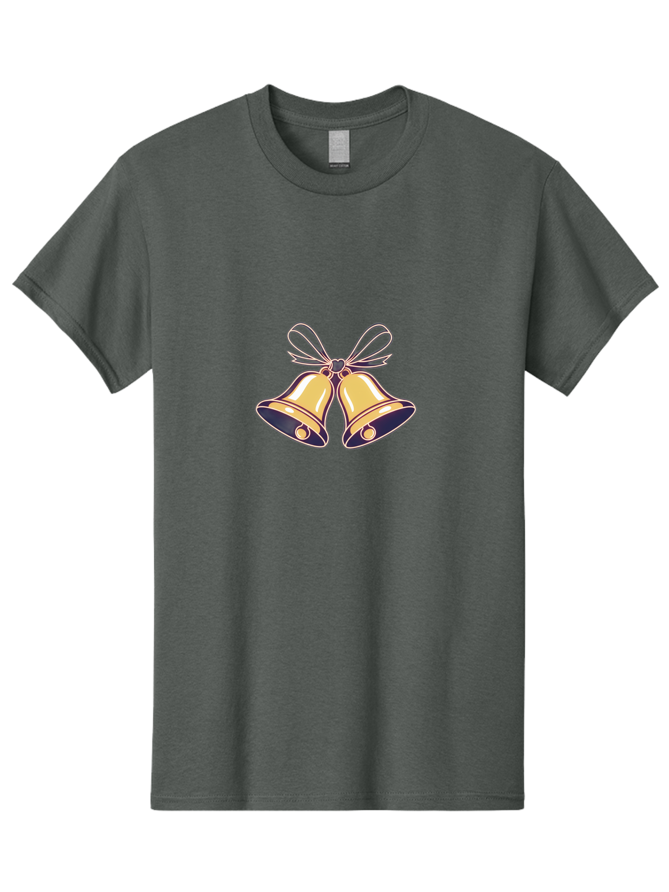 Golden-Bells-3 Men'S Graphic Tee, 100% Cotton, Comfortable Casual Summer Wear, Machine Washable, Christmas Bells, Golden Bells, Festive Decor, Holiday Decorations, Christmas Ornaments, Festive Atmosphere, Winter Wonderland, Seasonal Greetings Baa770