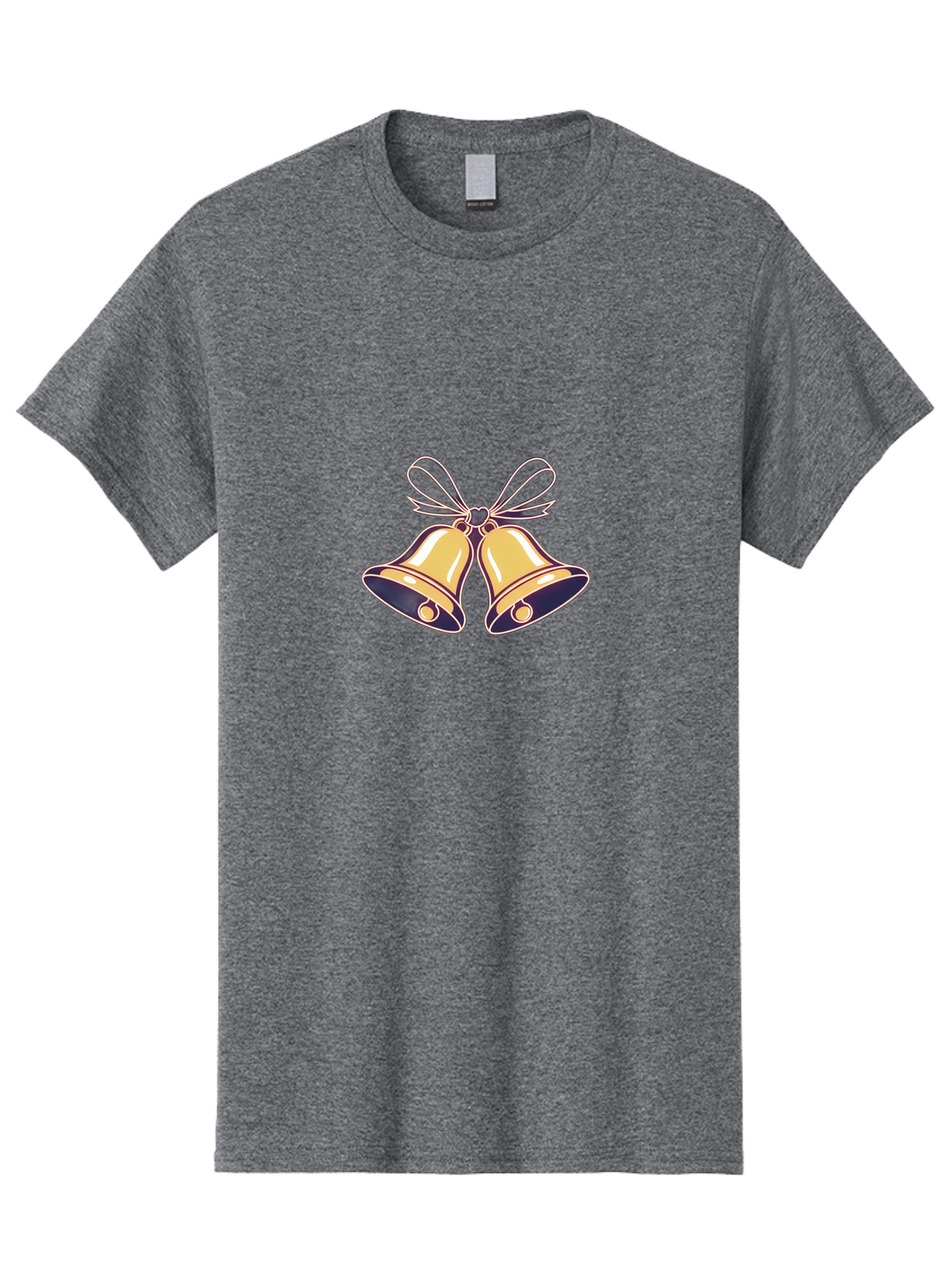 Golden-Bells-3 Men'S Graphic Tee, 100% Cotton, Comfortable Casual Summer Wear, Machine Washable, Christmas Bells, Golden Bells, Festive Decor, Holiday Decorations, Christmas Ornaments, Festive Atmosphere, Winter Wonderland, Seasonal Greetings Baa770