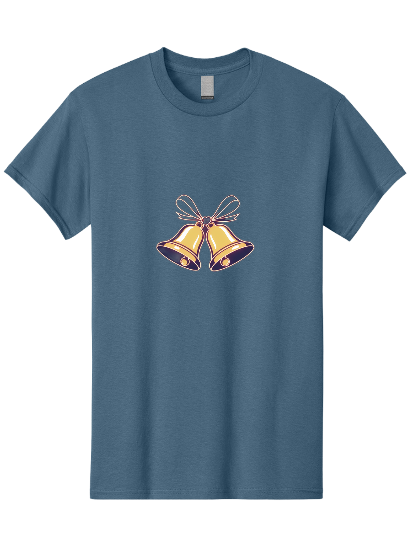 Golden-Bells-3 Men'S Graphic Tee, 100% Cotton, Comfortable Casual Summer Wear, Machine Washable, Christmas Bells, Golden Bells, Festive Decor, Holiday Decorations, Christmas Ornaments, Festive Atmosphere, Winter Wonderland, Seasonal Greetings Baa770