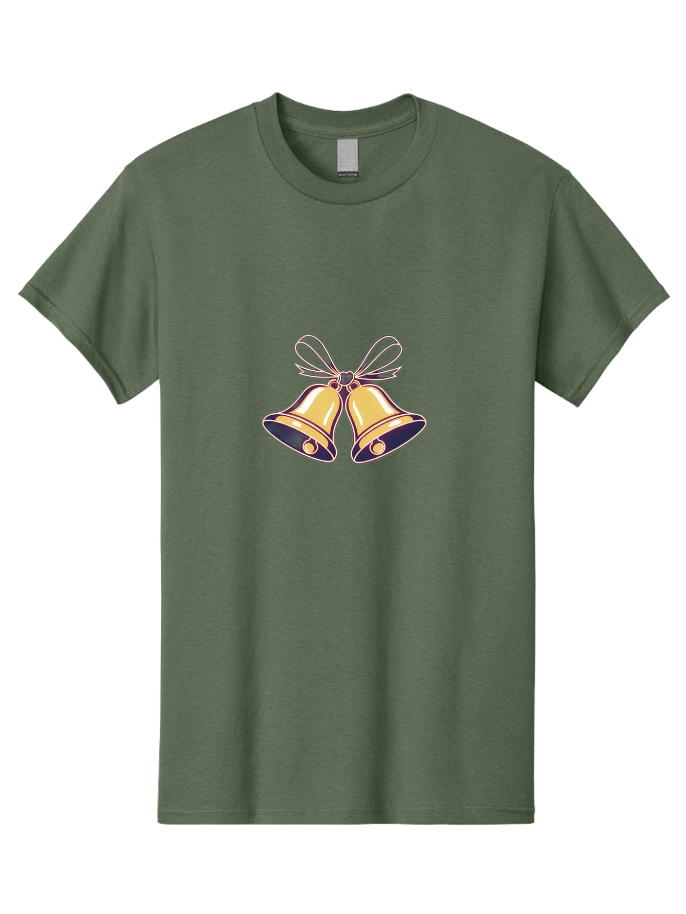 Golden-Bells-3 Men'S Graphic Tee, 100% Cotton, Comfortable Casual Summer Wear, Machine Washable, Christmas Bells, Golden Bells, Festive Decor, Holiday Decorations, Christmas Ornaments, Festive Atmosphere, Winter Wonderland, Seasonal Greetings Baa770