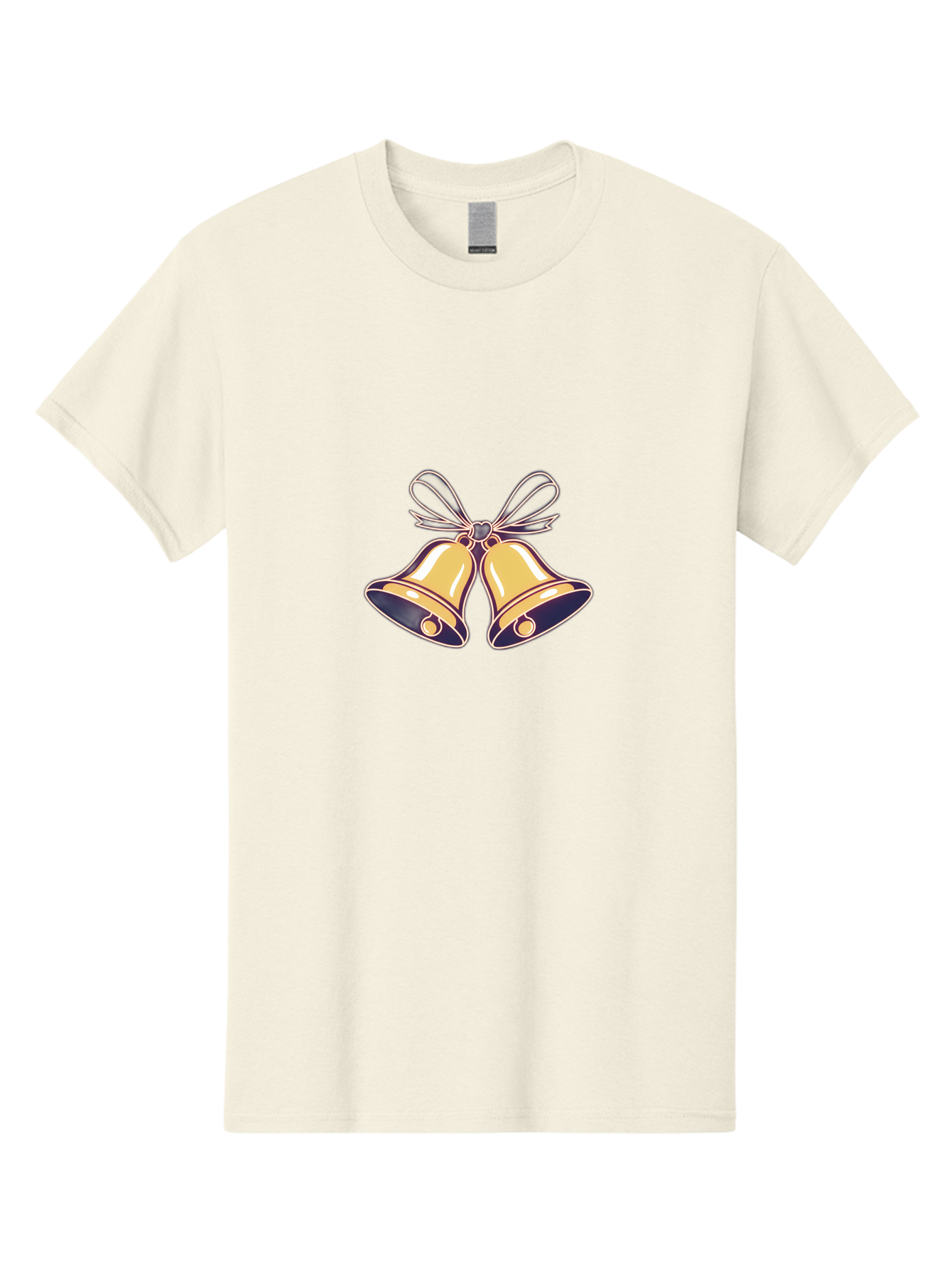 Golden-Bells-3 Men'S Graphic Tee, 100% Cotton, Comfortable Casual Summer Wear, Machine Washable, Christmas Bells, Golden Bells, Festive Decor, Holiday Decorations, Christmas Ornaments, Festive Atmosphere, Winter Wonderland, Seasonal Greetings Baa770