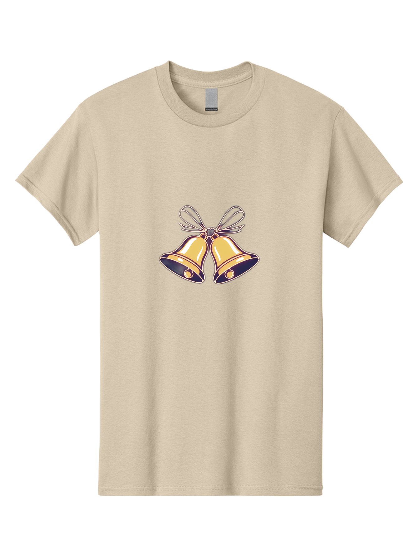Golden-Bells-3 Men'S Graphic Tee, 100% Cotton, Comfortable Casual Summer Wear, Machine Washable, Christmas Bells, Golden Bells, Festive Decor, Holiday Decorations, Christmas Ornaments, Festive Atmosphere, Winter Wonderland, Seasonal Greetings Baa770