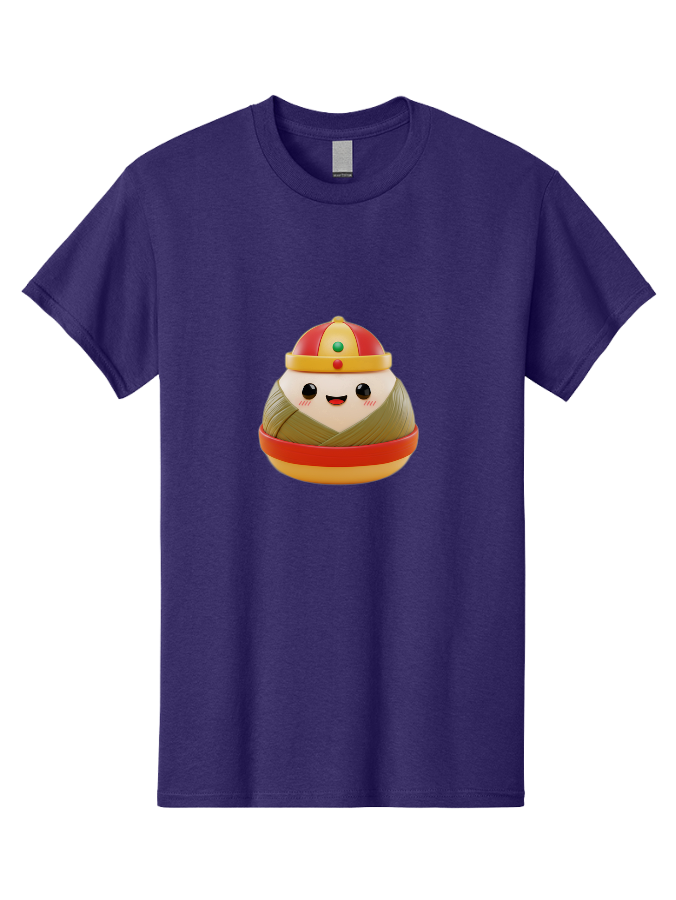 Gyoza-Prince Men'S Graphic Tee, 100% Cotton, Comfortable Casual Summer Wear, Machine Washable, Gyoza, Cartoon Character, Red And Gold Crown, Kawaii Face, Dumpling, Japanese Food, Fun Design, Cute, Cartoon Style, Playful, Foodie Art, Baa777