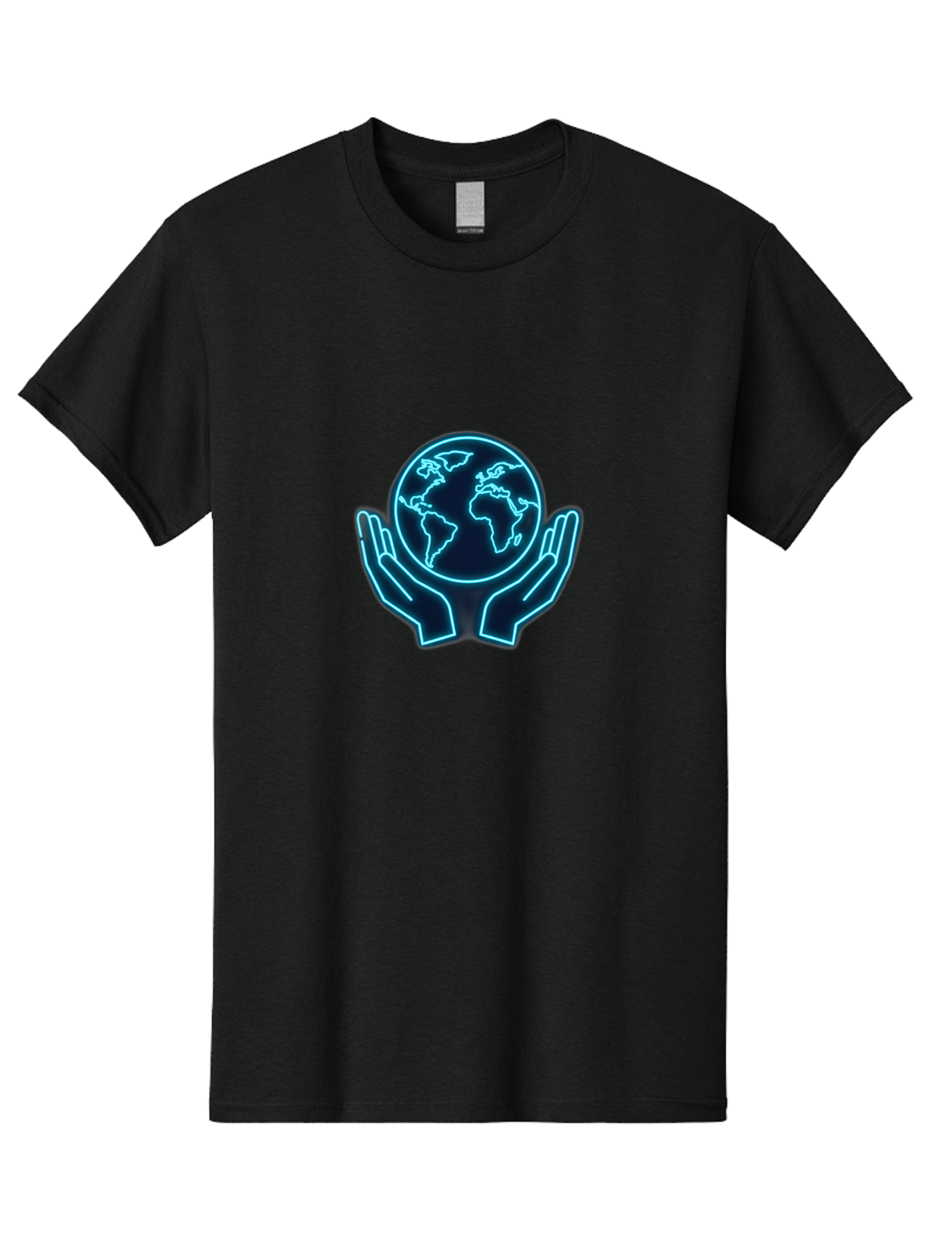 Hands-Holding-Earth Men'S Graphic Tee, 100% Cotton, Comfortable Casual Summer Wear, Machine Washable, Globe Held By Hands, Earth Conservation, Protection, Care For The Planet, Sustainability, Eco-Friendly, Environmental Protection, Baa779