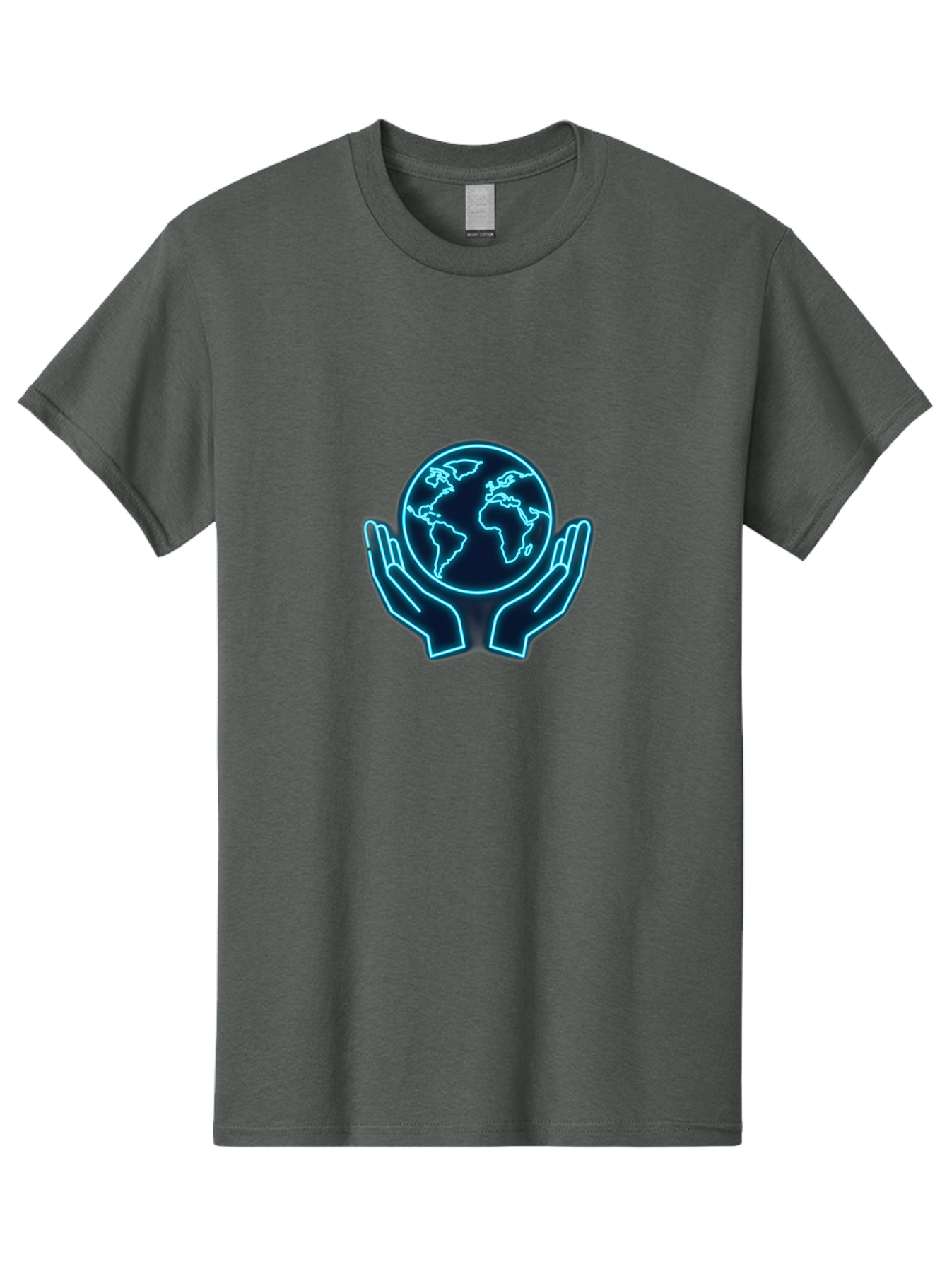 Hands-Holding-Earth Men'S Graphic Tee, 100% Cotton, Comfortable Casual Summer Wear, Machine Washable, Globe Held By Hands, Earth Conservation, Protection, Care For The Planet, Sustainability, Eco-Friendly, Environmental Protection, Baa779