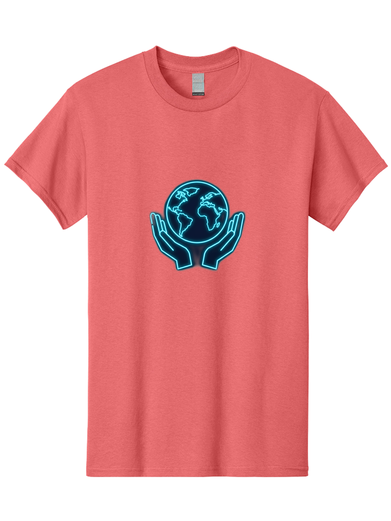 Hands-Holding-Earth Men'S Graphic Tee, 100% Cotton, Comfortable Casual Summer Wear, Machine Washable, Globe Held By Hands, Earth Conservation, Protection, Care For The Planet, Sustainability, Eco-Friendly, Environmental Protection, Baa779