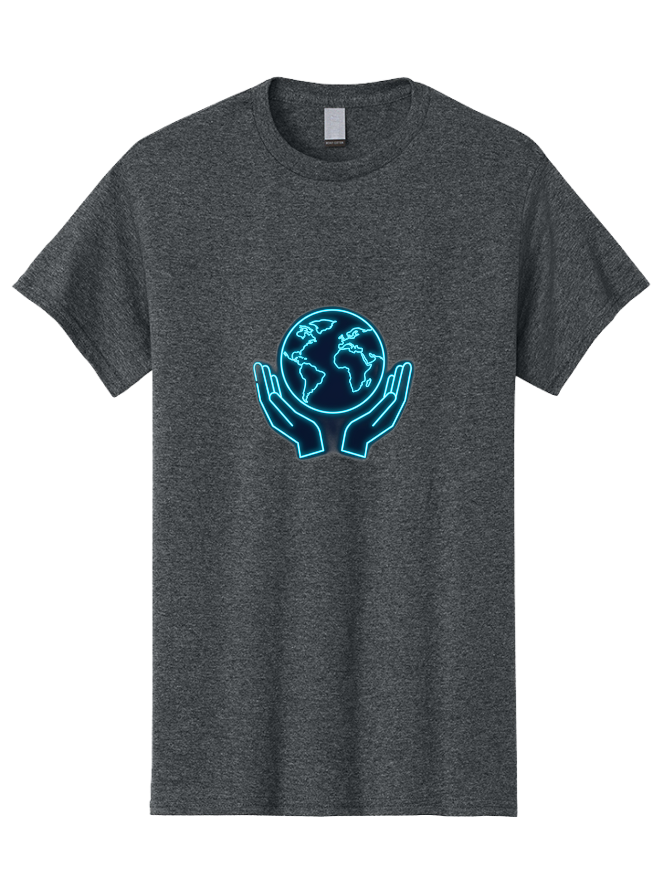 Hands-Holding-Earth Men'S Graphic Tee, 100% Cotton, Comfortable Casual Summer Wear, Machine Washable, Globe Held By Hands, Earth Conservation, Protection, Care For The Planet, Sustainability, Eco-Friendly, Environmental Protection, Baa779