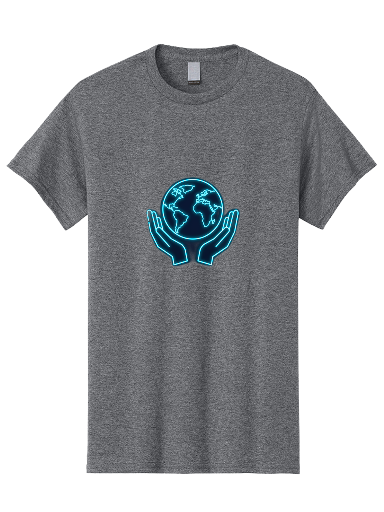 Hands-Holding-Earth Men'S Graphic Tee, 100% Cotton, Comfortable Casual Summer Wear, Machine Washable, Globe Held By Hands, Earth Conservation, Protection, Care For The Planet, Sustainability, Eco-Friendly, Environmental Protection, Baa779
