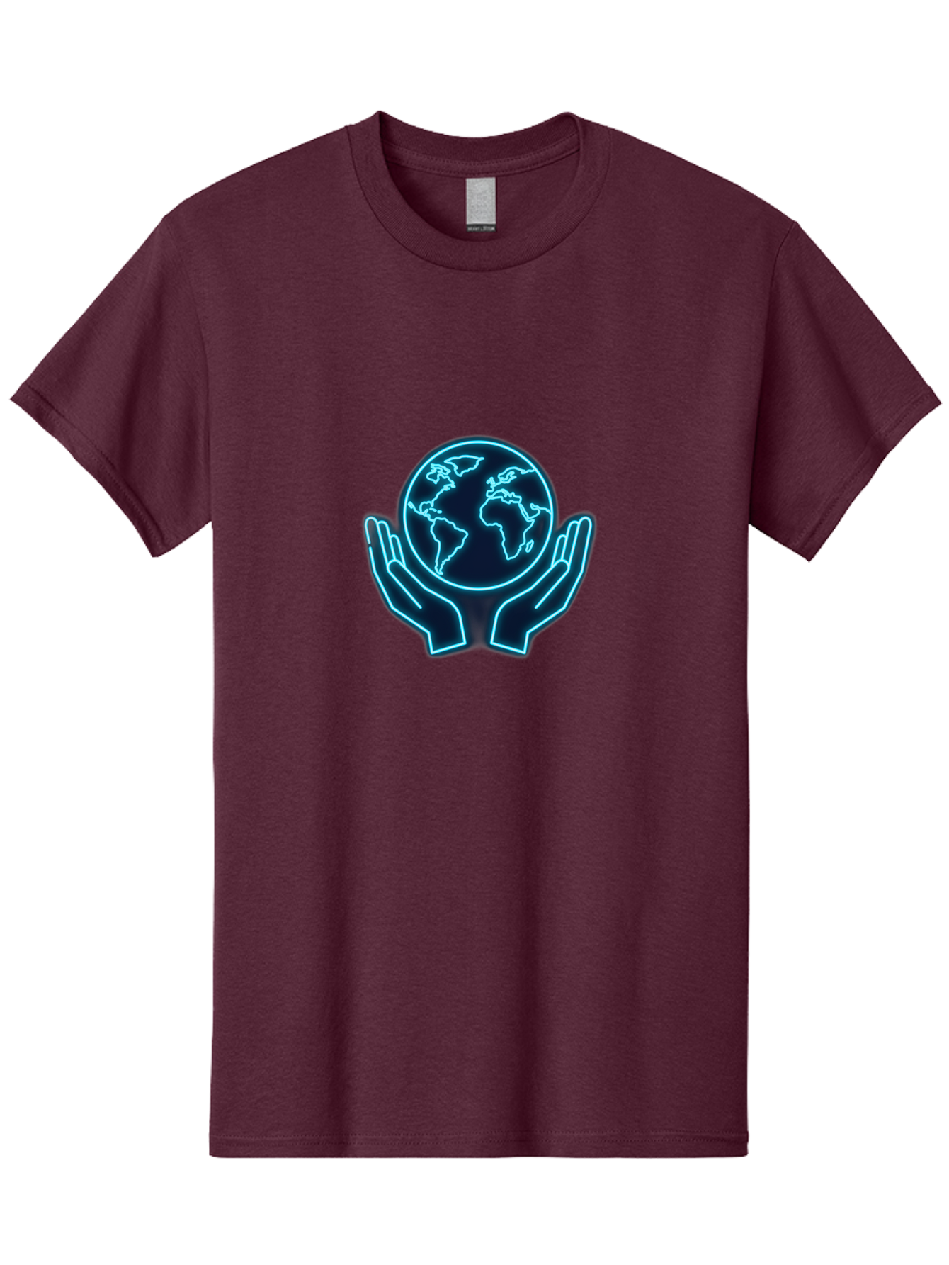 Hands-Holding-Earth Men'S Graphic Tee, 100% Cotton, Comfortable Casual Summer Wear, Machine Washable, Globe Held By Hands, Earth Conservation, Protection, Care For The Planet, Sustainability, Eco-Friendly, Environmental Protection, Baa779