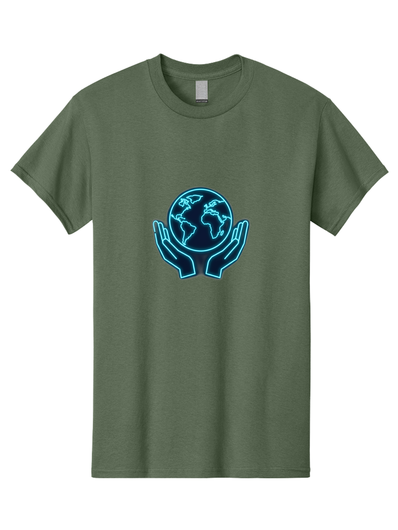 Hands-Holding-Earth Men'S Graphic Tee, 100% Cotton, Comfortable Casual Summer Wear, Machine Washable, Globe Held By Hands, Earth Conservation, Protection, Care For The Planet, Sustainability, Eco-Friendly, Environmental Protection, Baa779