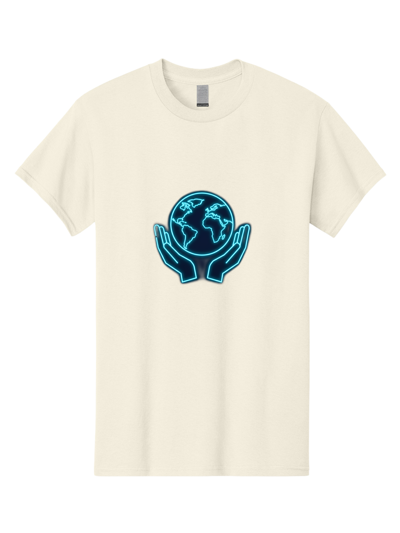 Hands-Holding-Earth Men'S Graphic Tee, 100% Cotton, Comfortable Casual Summer Wear, Machine Washable, Globe Held By Hands, Earth Conservation, Protection, Care For The Planet, Sustainability, Eco-Friendly, Environmental Protection, Baa779