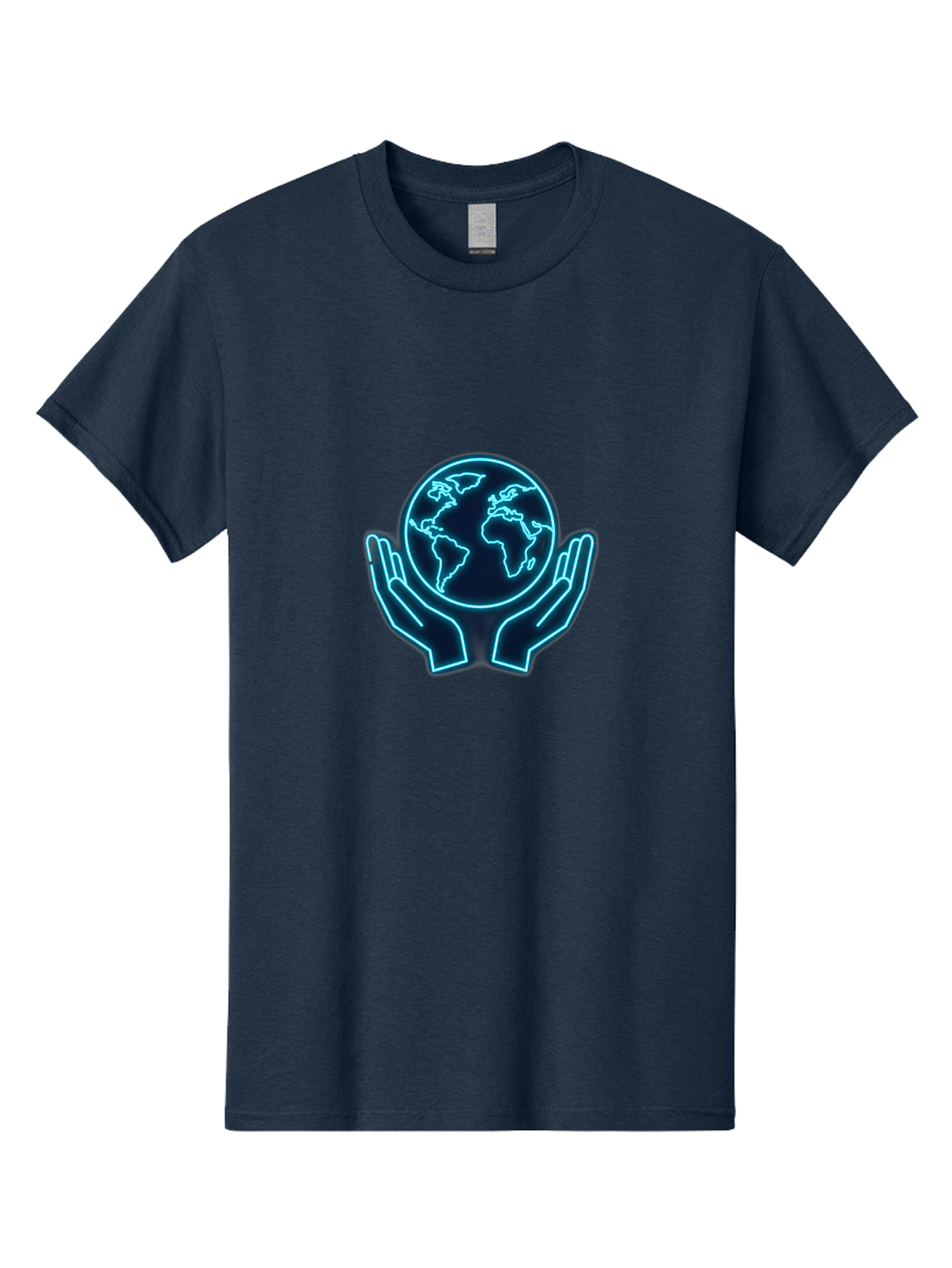 Hands-Holding-Earth Men'S Graphic Tee, 100% Cotton, Comfortable Casual Summer Wear, Machine Washable, Globe Held By Hands, Earth Conservation, Protection, Care For The Planet, Sustainability, Eco-Friendly, Environmental Protection, Baa779