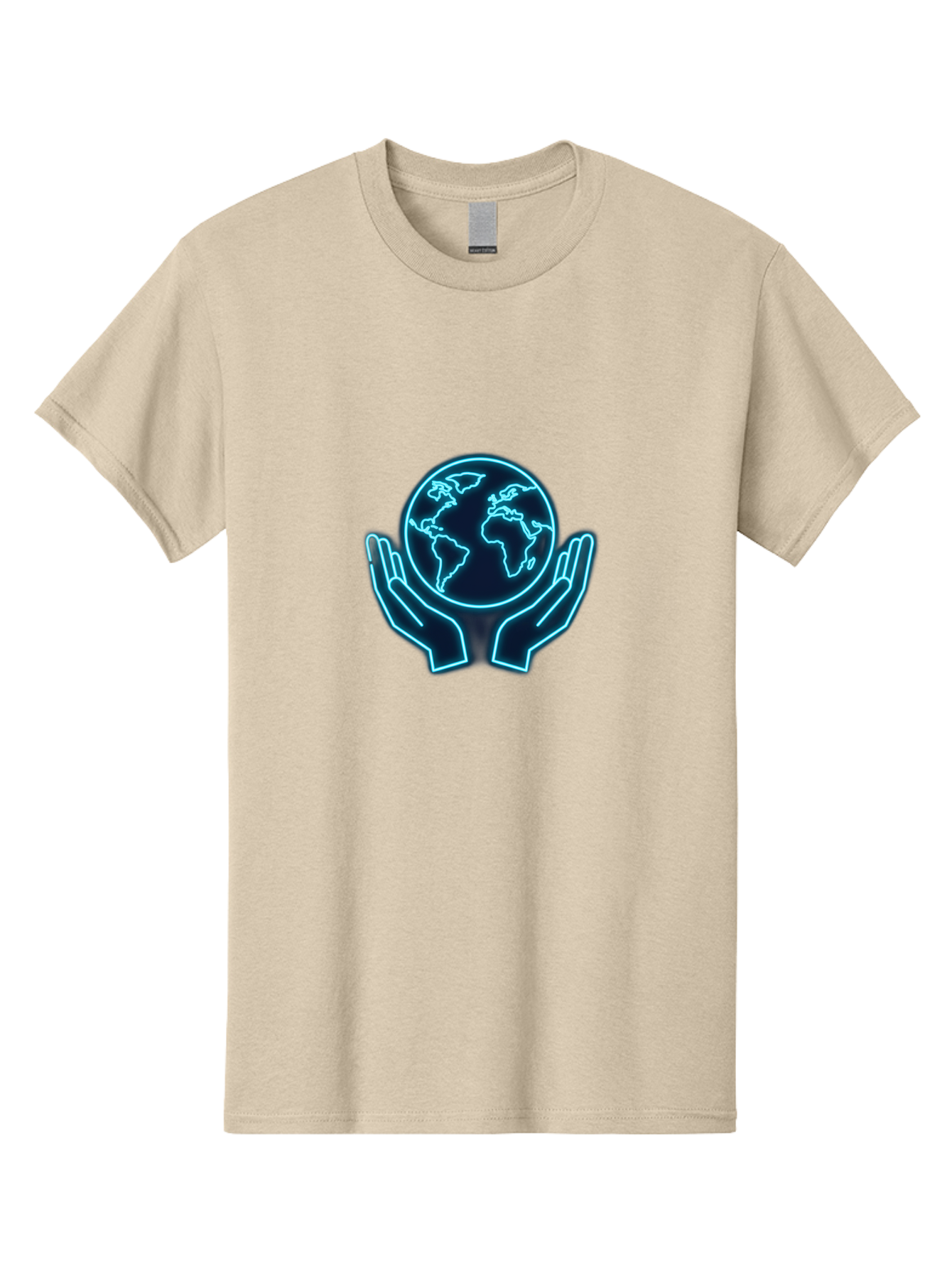Hands-Holding-Earth Men'S Graphic Tee, 100% Cotton, Comfortable Casual Summer Wear, Machine Washable, Globe Held By Hands, Earth Conservation, Protection, Care For The Planet, Sustainability, Eco-Friendly, Environmental Protection, Baa779