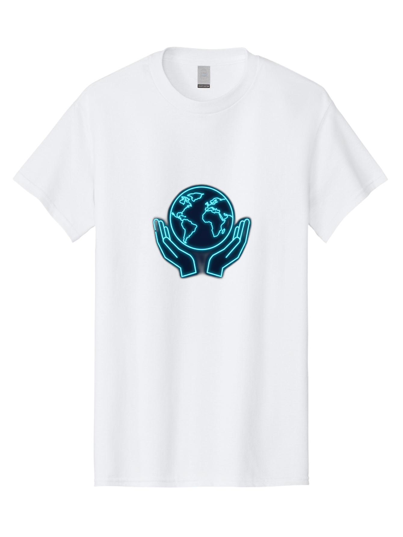 Hands-Holding-Earth Men'S Graphic Tee, 100% Cotton, Comfortable Casual Summer Wear, Machine Washable, Globe Held By Hands, Earth Conservation, Protection, Care For The Planet, Sustainability, Eco-Friendly, Environmental Protection, Baa779