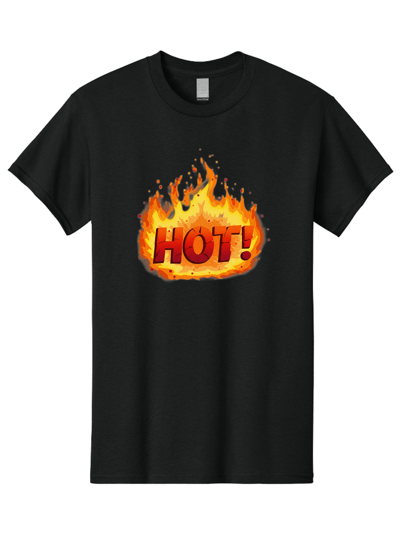 Hot-10 Men'S Graphic Tee, 100% Cotton, Comfortable Casual Summer Wear, Machine Washable, Flaming Text, Hot!, Burning Flames, Bold Font, Fiery Design, Attention-Grabbing Graphic, Intense Illustration, Passionate Visuals, Dramatic Effect Baa798