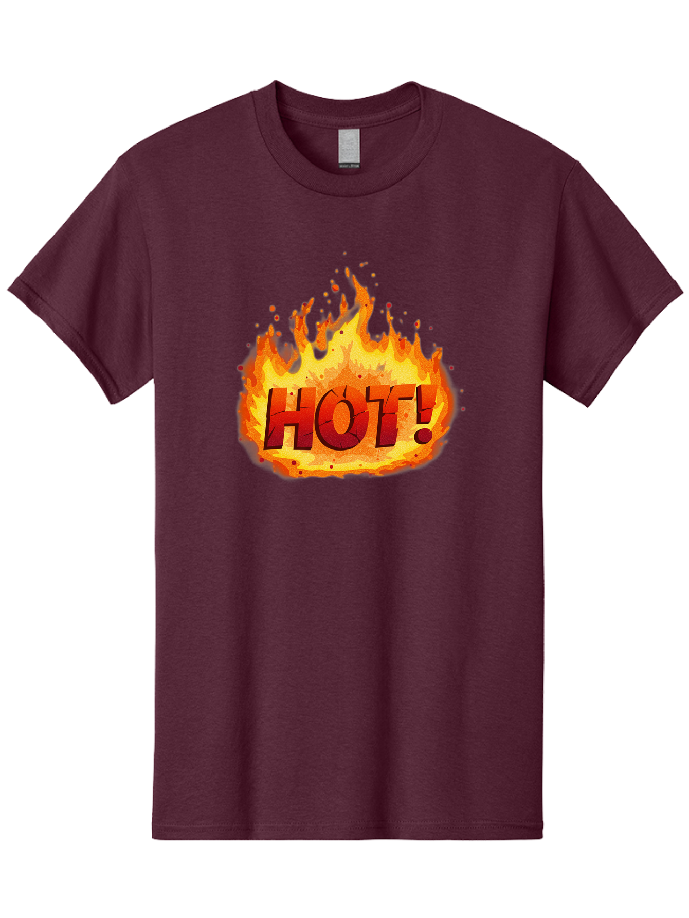 Hot-10 Men'S Graphic Tee, 100% Cotton, Comfortable Casual Summer Wear, Machine Washable, Flaming Text, Hot!, Burning Flames, Bold Font, Fiery Design, Attention-Grabbing Graphic, Intense Illustration, Passionate Visuals, Dramatic Effect Baa798