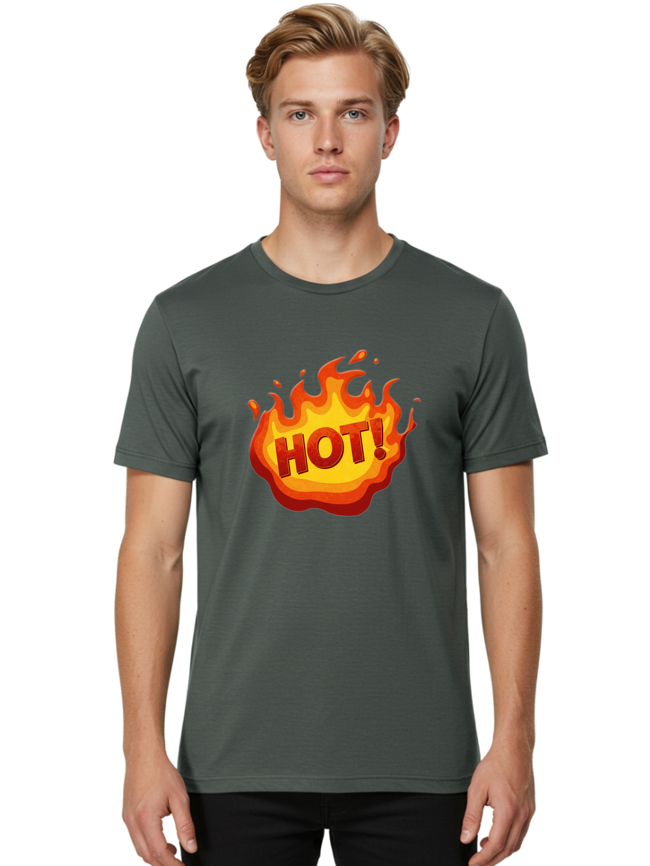 Hot-11 Men'S Graphic Tee, 100% Cotton, Comfortable Casual Summer Wear, Machine Washable, Flames, Fire, Hot, Trending, Popular, Exciting, Bold, Fiery, Energetic, Passionate, Hot! Baa799