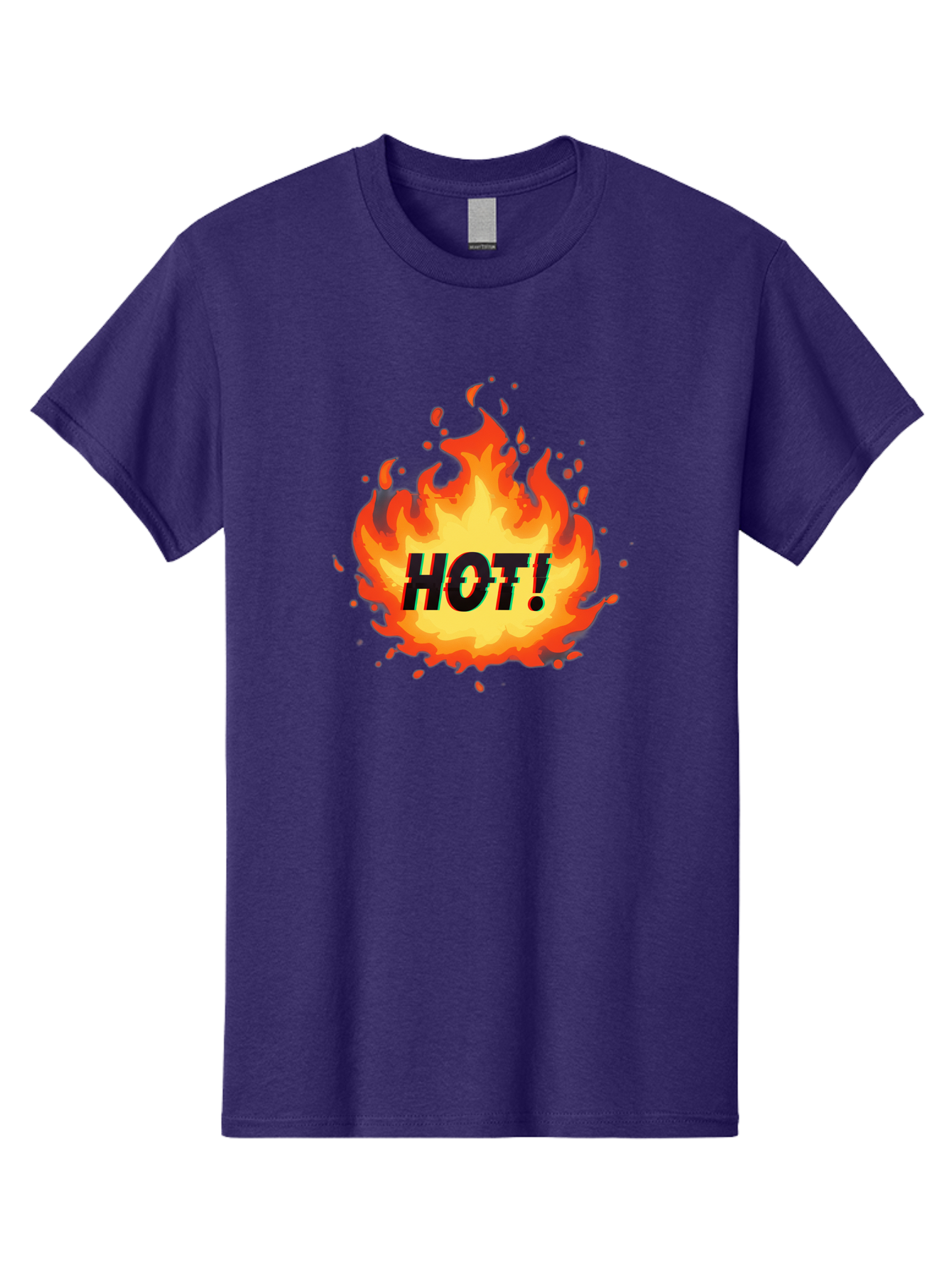 Hot-12 Men'S Graphic Tee, 100% Cotton, Comfortable Casual Summer Wear, Machine Washable, Yellow And Orange Flame, Fire Graphic, Hot Text, Bold Font, Intense Heat, Fiery Illustration, Dramatic Design, Splattered Flames Baa800