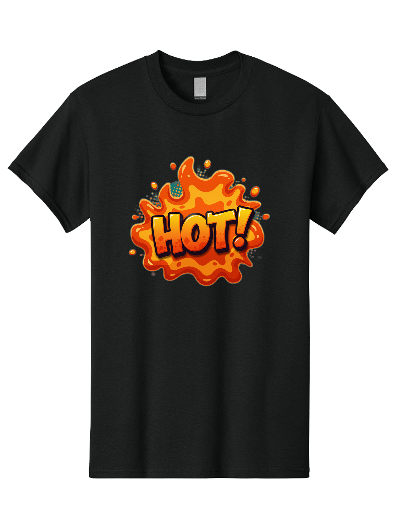 Hot-2 Men'S Graphic Tee, 100% Cotton, Comfortable Casual Summer Wear, Machine Washable, Hot Sauce, Spicy Food, Cartoon Style, Vibrant Colors, Splattered Design, Condiment, Bold Typography, Animated Art Baa801
