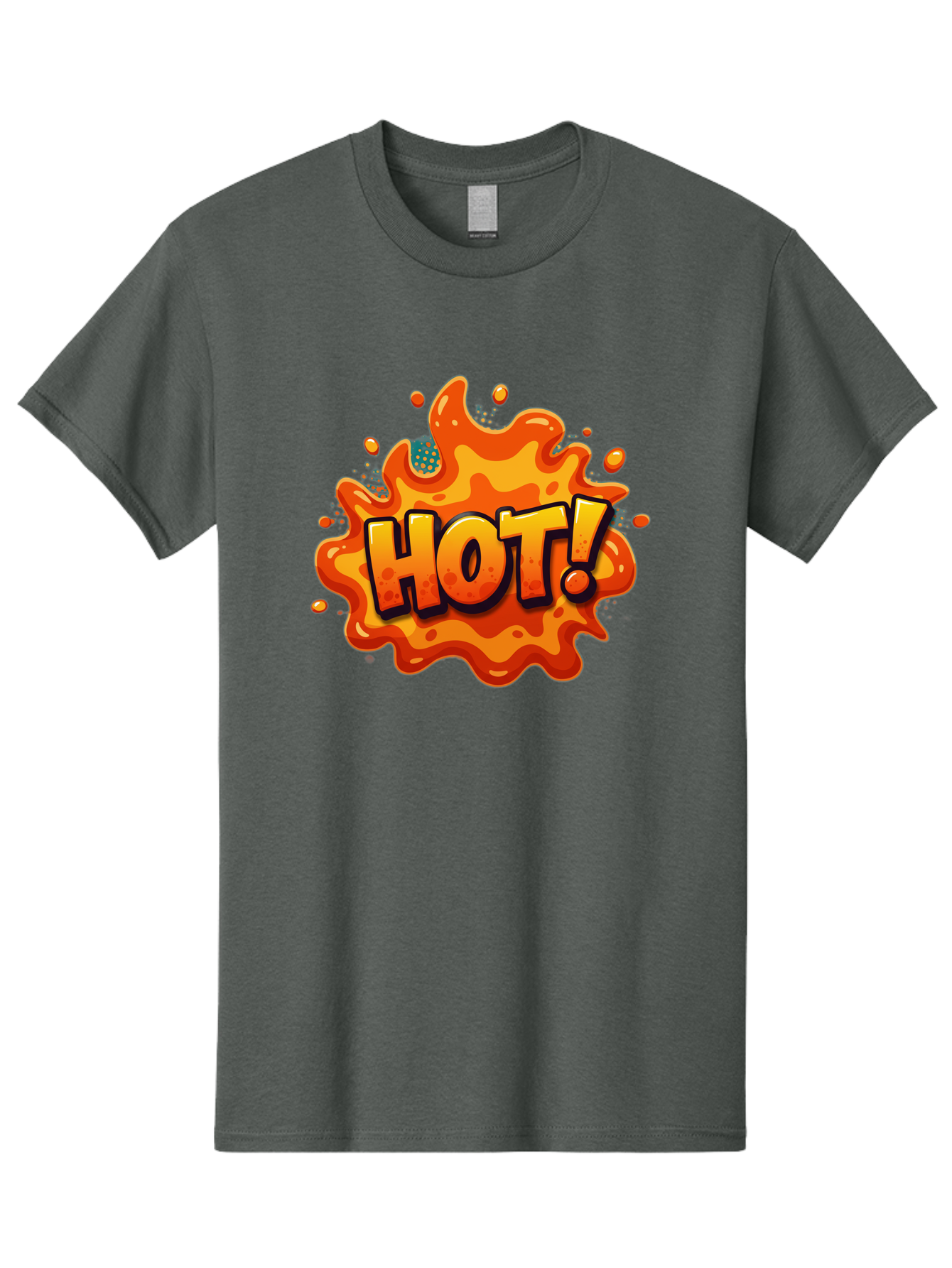 Hot-2 Men'S Graphic Tee, 100% Cotton, Comfortable Casual Summer Wear, Machine Washable, Hot Sauce, Spicy Food, Cartoon Style, Vibrant Colors, Splattered Design, Condiment, Bold Typography, Animated Art Baa801