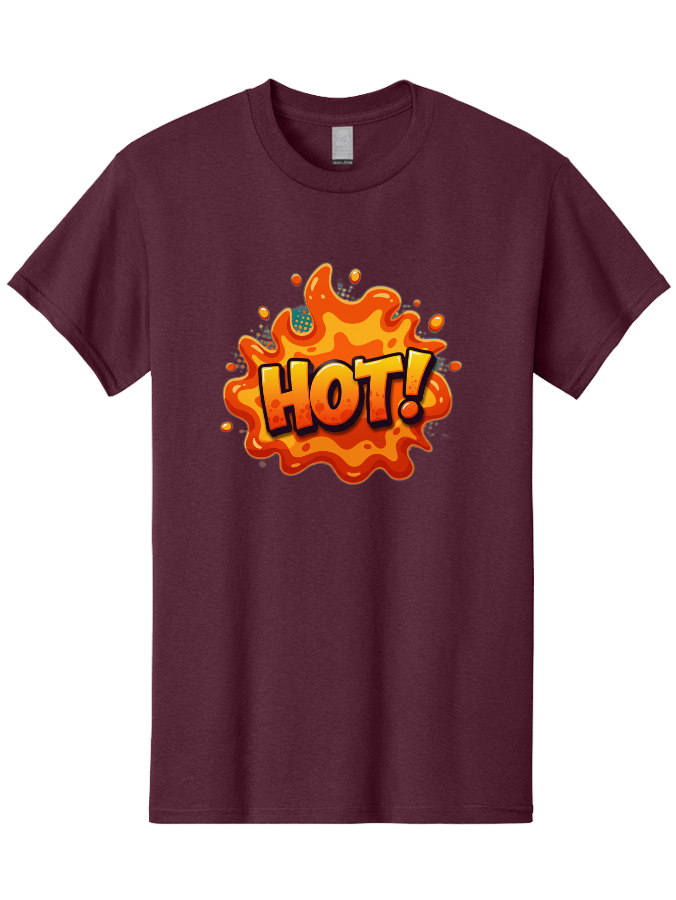 Hot-2 Men'S Graphic Tee, 100% Cotton, Comfortable Casual Summer Wear, Machine Washable, Hot Sauce, Spicy Food, Cartoon Style, Vibrant Colors, Splattered Design, Condiment, Bold Typography, Animated Art Baa801