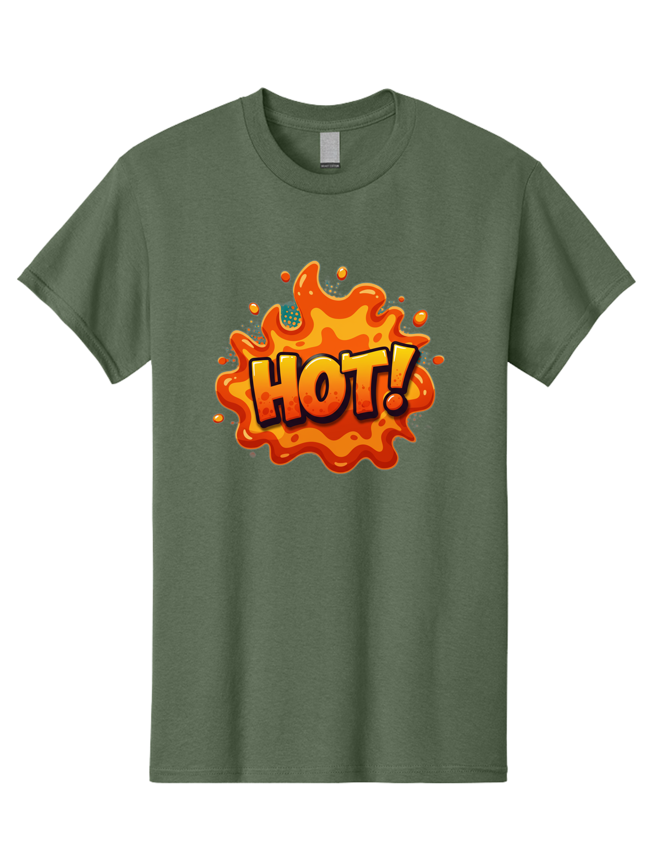 Hot-2 Men'S Graphic Tee, 100% Cotton, Comfortable Casual Summer Wear, Machine Washable, Hot Sauce, Spicy Food, Cartoon Style, Vibrant Colors, Splattered Design, Condiment, Bold Typography, Animated Art Baa801