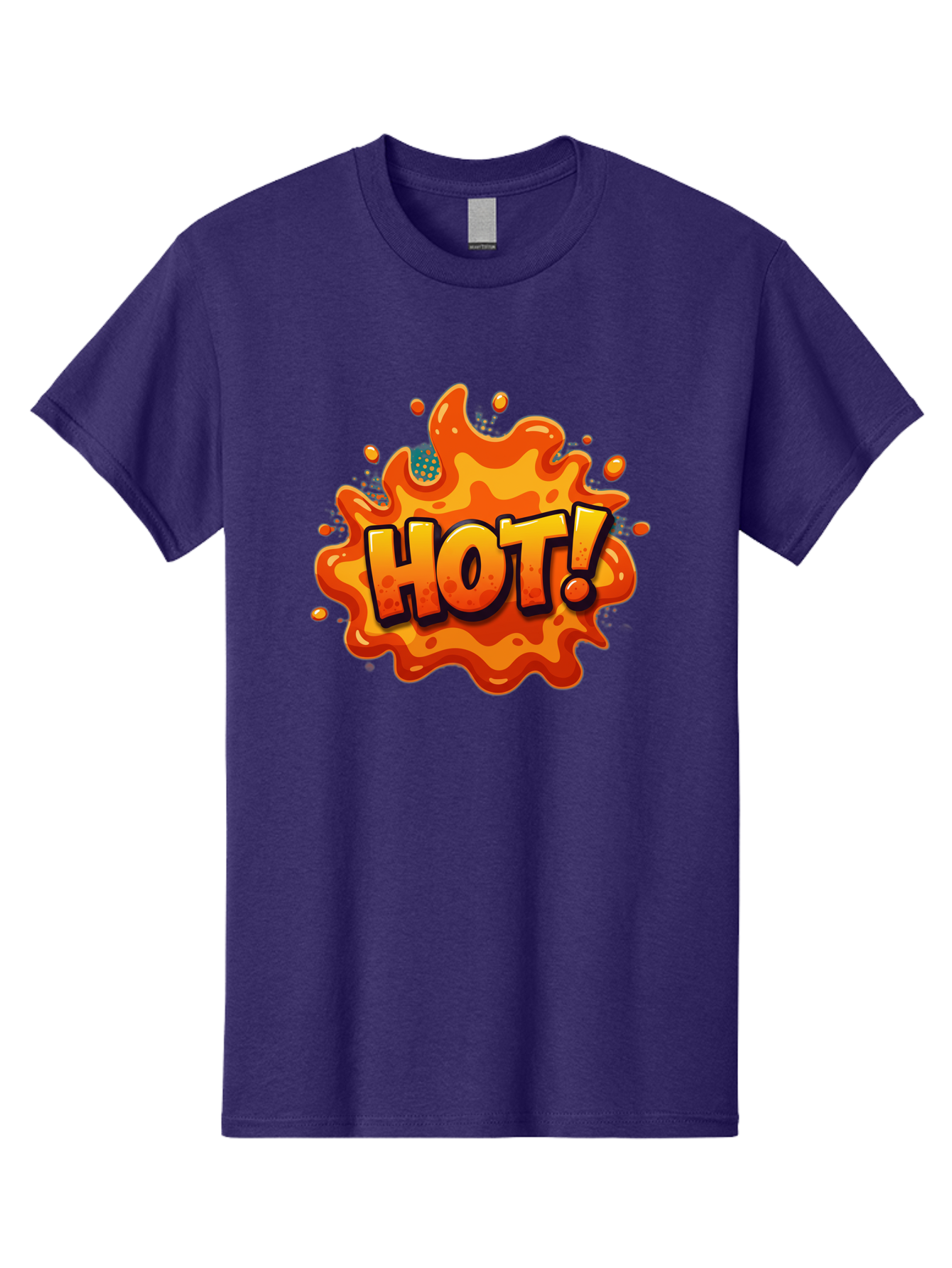 Hot-2 Men'S Graphic Tee, 100% Cotton, Comfortable Casual Summer Wear, Machine Washable, Hot Sauce, Spicy Food, Cartoon Style, Vibrant Colors, Splattered Design, Condiment, Bold Typography, Animated Art Baa801