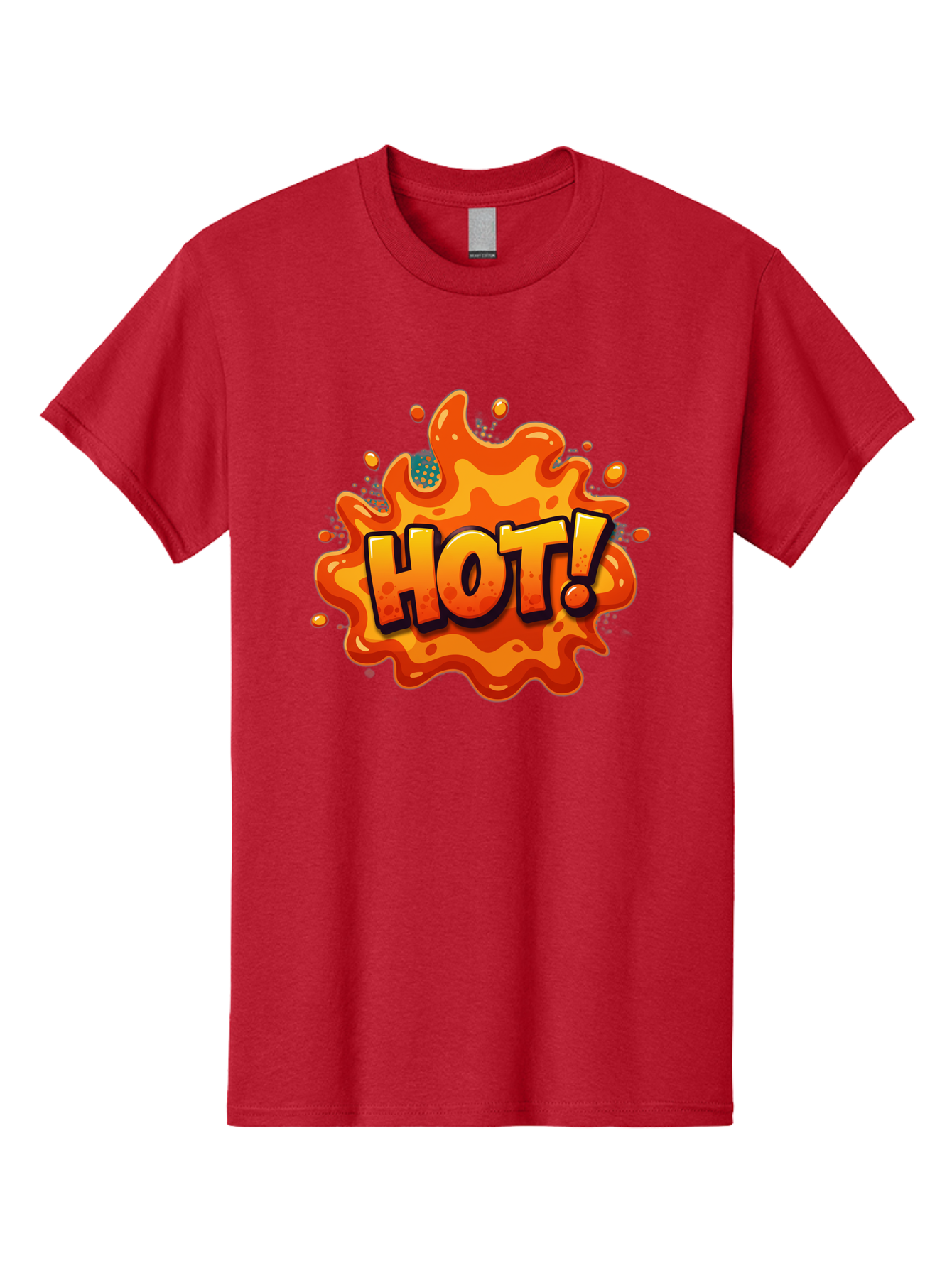 Hot-2 Men'S Graphic Tee, 100% Cotton, Comfortable Casual Summer Wear, Machine Washable, Hot Sauce, Spicy Food, Cartoon Style, Vibrant Colors, Splattered Design, Condiment, Bold Typography, Animated Art Baa801
