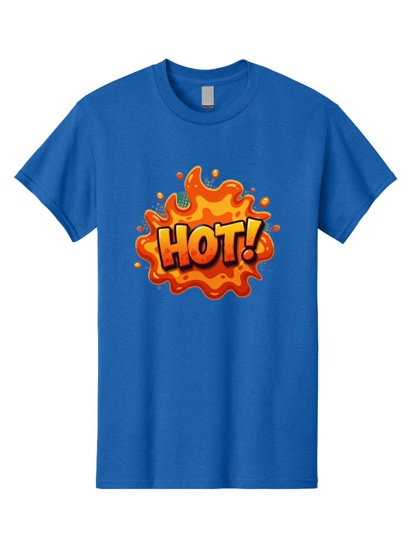 Hot-2 Men'S Graphic Tee, 100% Cotton, Comfortable Casual Summer Wear, Machine Washable, Hot Sauce, Spicy Food, Cartoon Style, Vibrant Colors, Splattered Design, Condiment, Bold Typography, Animated Art Baa801
