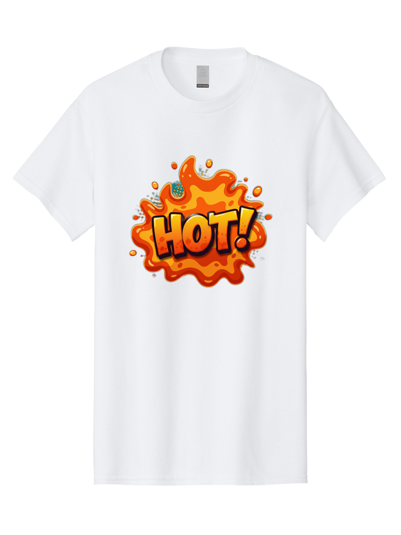 Hot-2 Men'S Graphic Tee, 100% Cotton, Comfortable Casual Summer Wear, Machine Washable, Hot Sauce, Spicy Food, Cartoon Style, Vibrant Colors, Splattered Design, Condiment, Bold Typography, Animated Art Baa801