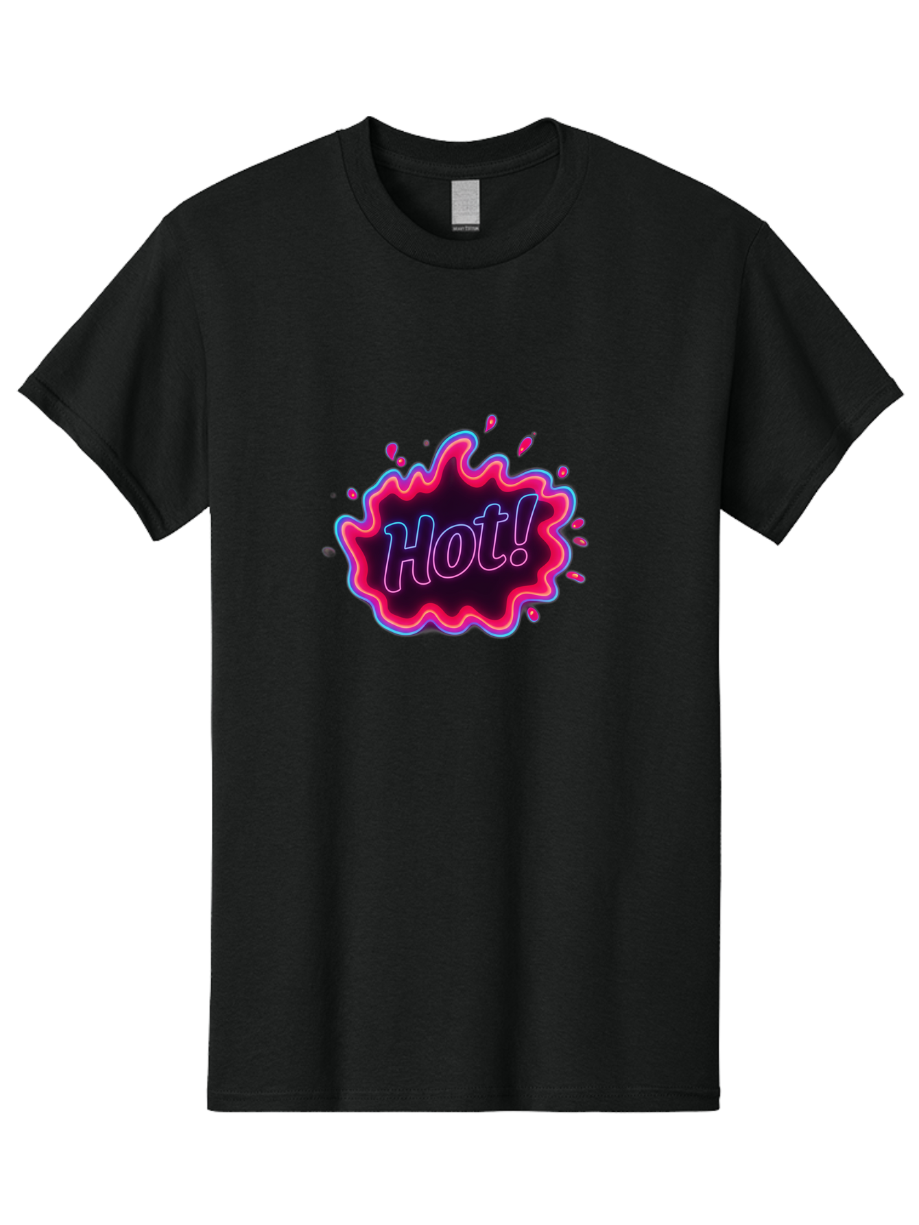 Hot-4 Men'S Graphic Tee, 100% Cotton, Comfortable Casual Summer Wear, Machine Washable, Neon Sign, Hot Sale, Comic Book Style, Pop Art, Vibrant Pink, Blue Glow, Dynamic Graphics, Attention-Grabbing Design, Trendy Visuals, Energetic Feel, Baa803