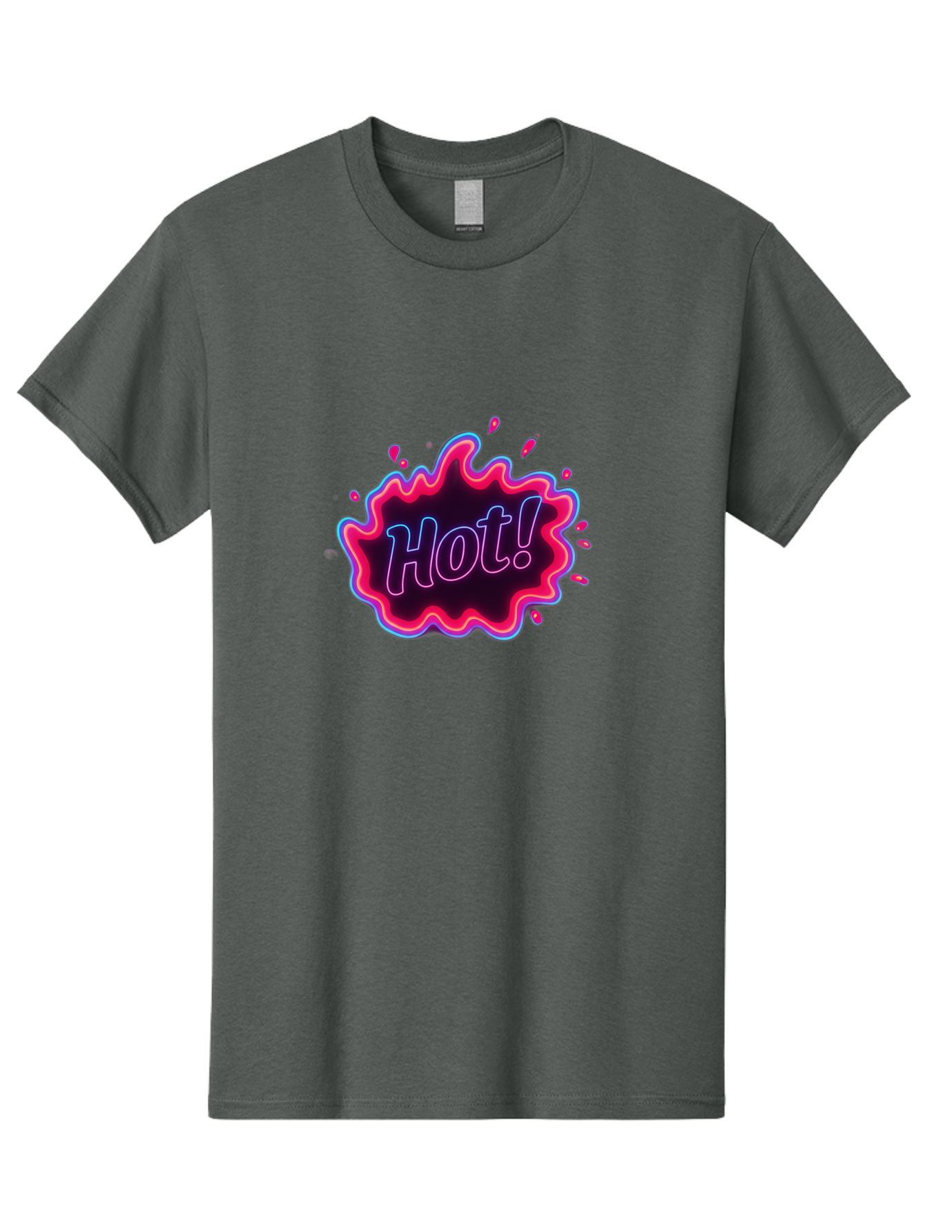 Hot-4 Men'S Graphic Tee, 100% Cotton, Comfortable Casual Summer Wear, Machine Washable, Neon Sign, Hot Sale, Comic Book Style, Pop Art, Vibrant Pink, Blue Glow, Dynamic Graphics, Attention-Grabbing Design, Trendy Visuals, Energetic Feel, Baa803