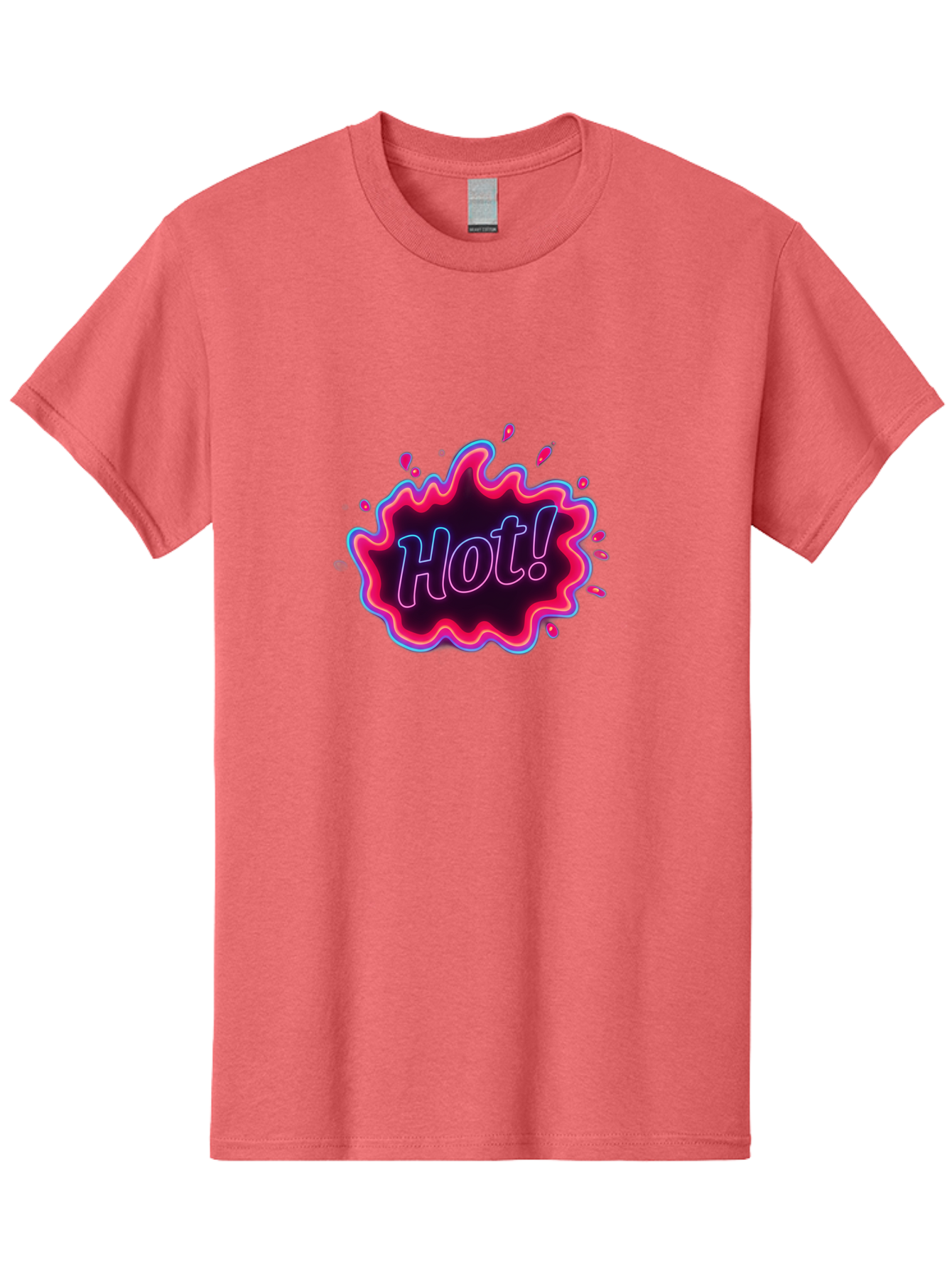 Hot-4 Men'S Graphic Tee, 100% Cotton, Comfortable Casual Summer Wear, Machine Washable, Neon Sign, Hot Sale, Comic Book Style, Pop Art, Vibrant Pink, Blue Glow, Dynamic Graphics, Attention-Grabbing Design, Trendy Visuals, Energetic Feel, Baa803