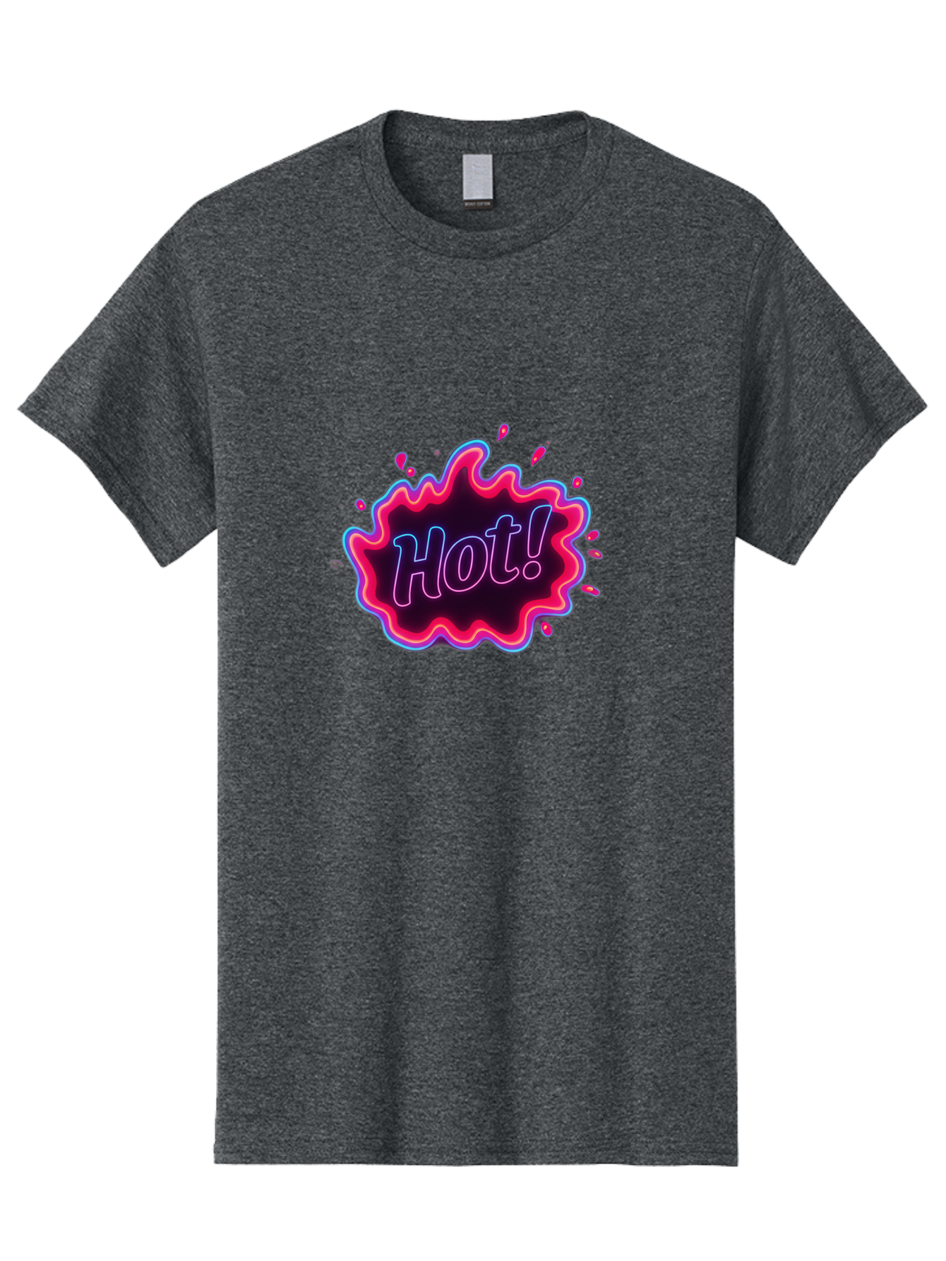 Hot-4 Men'S Graphic Tee, 100% Cotton, Comfortable Casual Summer Wear, Machine Washable, Neon Sign, Hot Sale, Comic Book Style, Pop Art, Vibrant Pink, Blue Glow, Dynamic Graphics, Attention-Grabbing Design, Trendy Visuals, Energetic Feel, Baa803