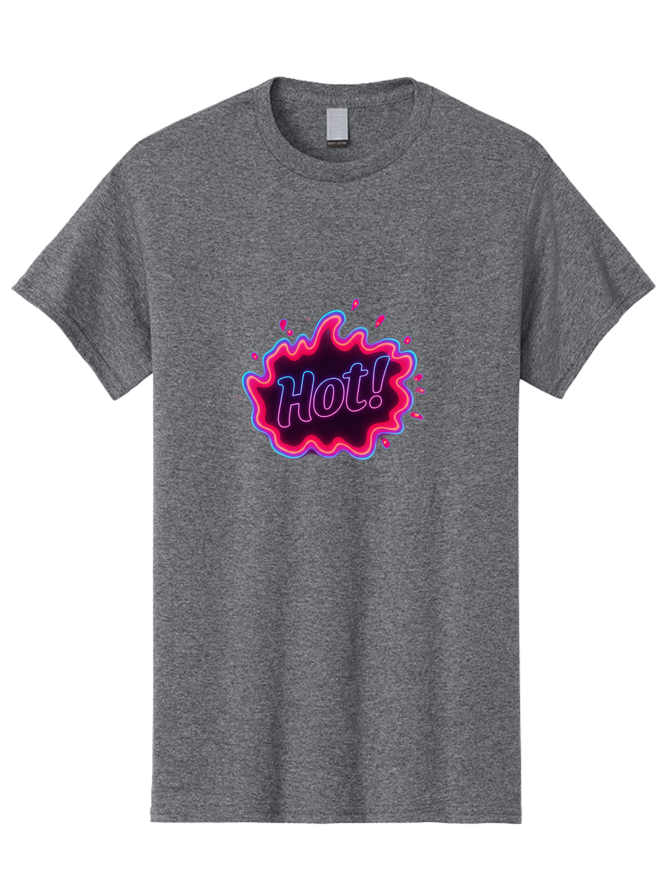 Hot-4 Men'S Graphic Tee, 100% Cotton, Comfortable Casual Summer Wear, Machine Washable, Neon Sign, Hot Sale, Comic Book Style, Pop Art, Vibrant Pink, Blue Glow, Dynamic Graphics, Attention-Grabbing Design, Trendy Visuals, Energetic Feel, Baa803