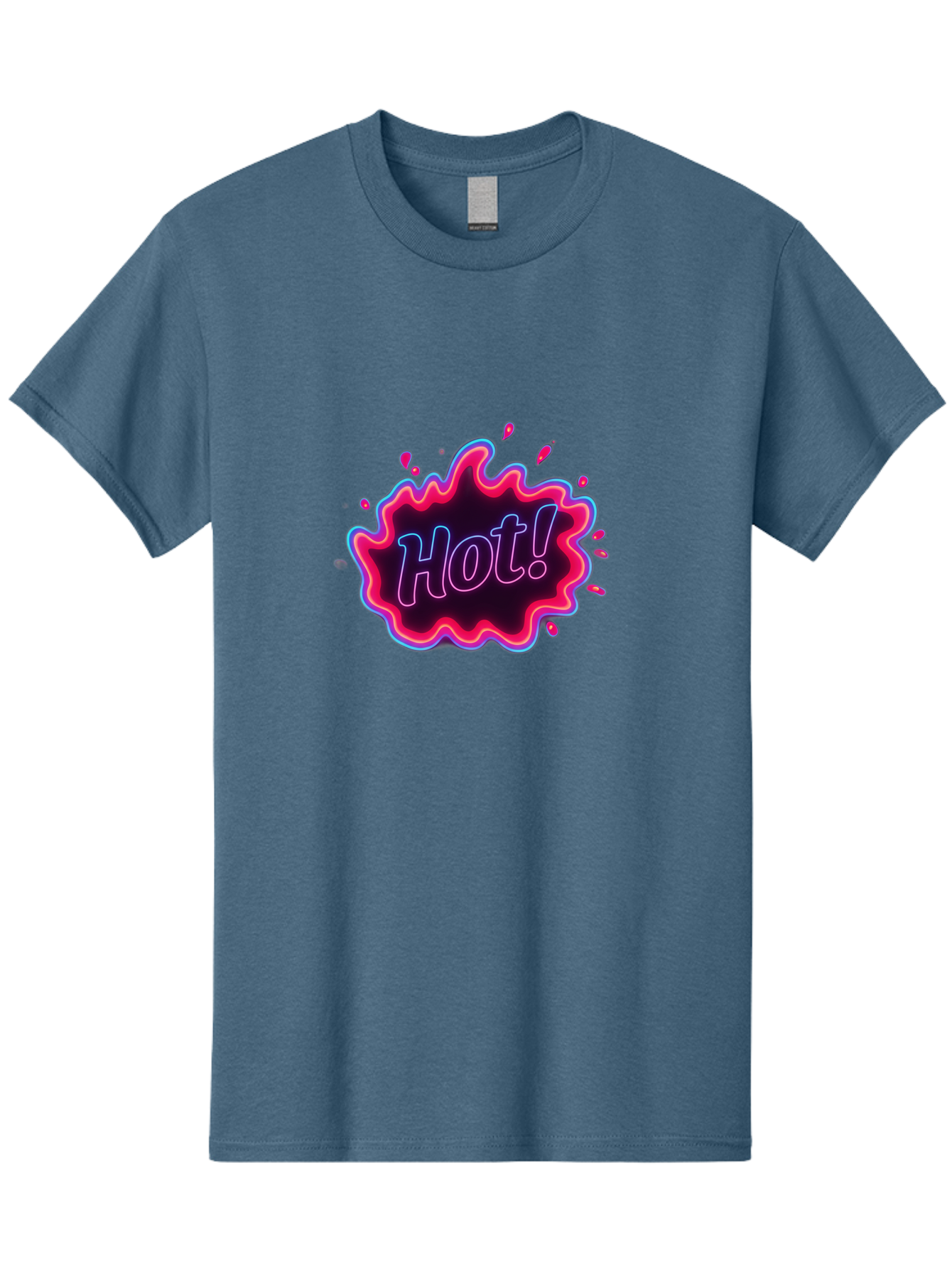 Hot-4 Men'S Graphic Tee, 100% Cotton, Comfortable Casual Summer Wear, Machine Washable, Neon Sign, Hot Sale, Comic Book Style, Pop Art, Vibrant Pink, Blue Glow, Dynamic Graphics, Attention-Grabbing Design, Trendy Visuals, Energetic Feel, Baa803