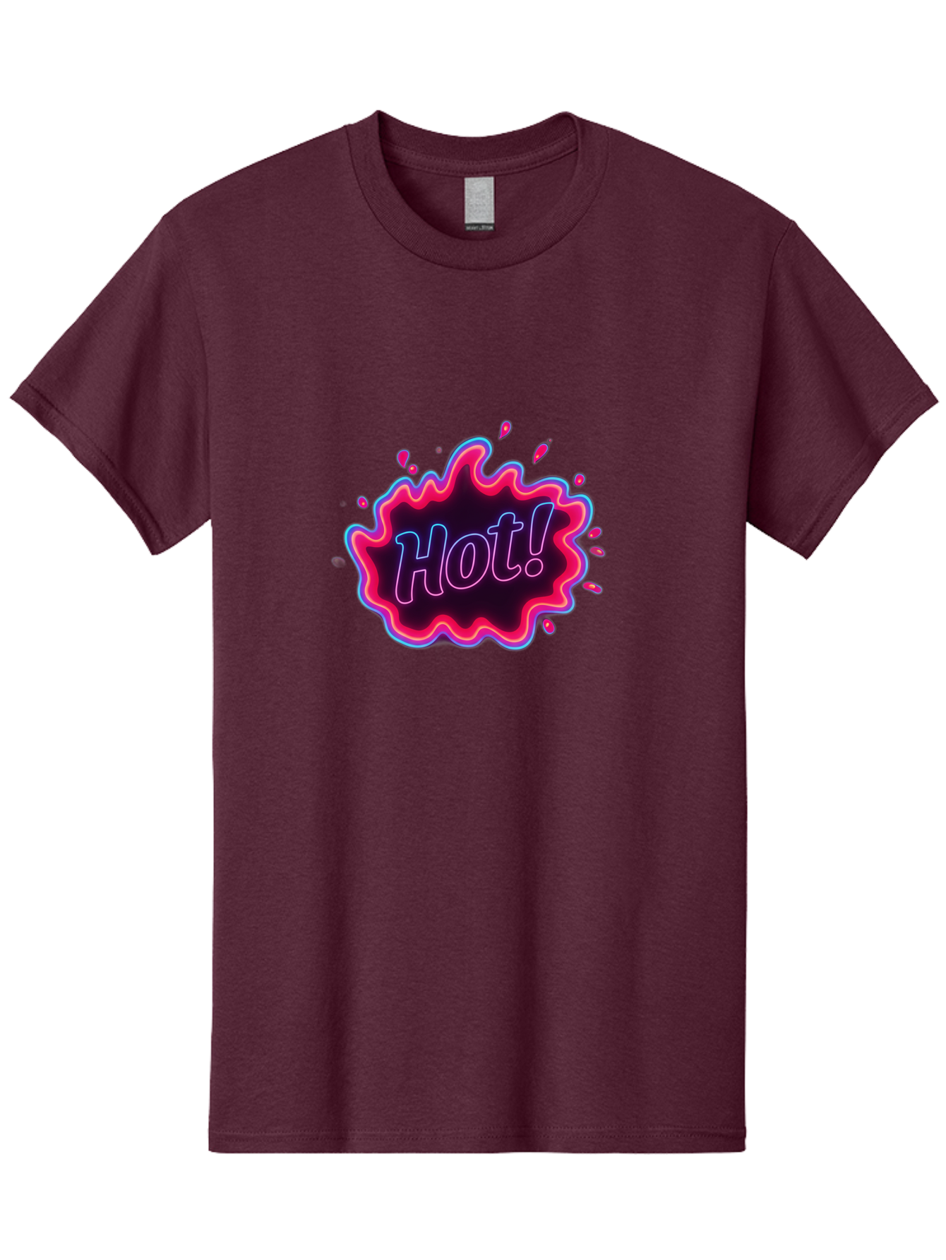 Hot-4 Men'S Graphic Tee, 100% Cotton, Comfortable Casual Summer Wear, Machine Washable, Neon Sign, Hot Sale, Comic Book Style, Pop Art, Vibrant Pink, Blue Glow, Dynamic Graphics, Attention-Grabbing Design, Trendy Visuals, Energetic Feel, Baa803