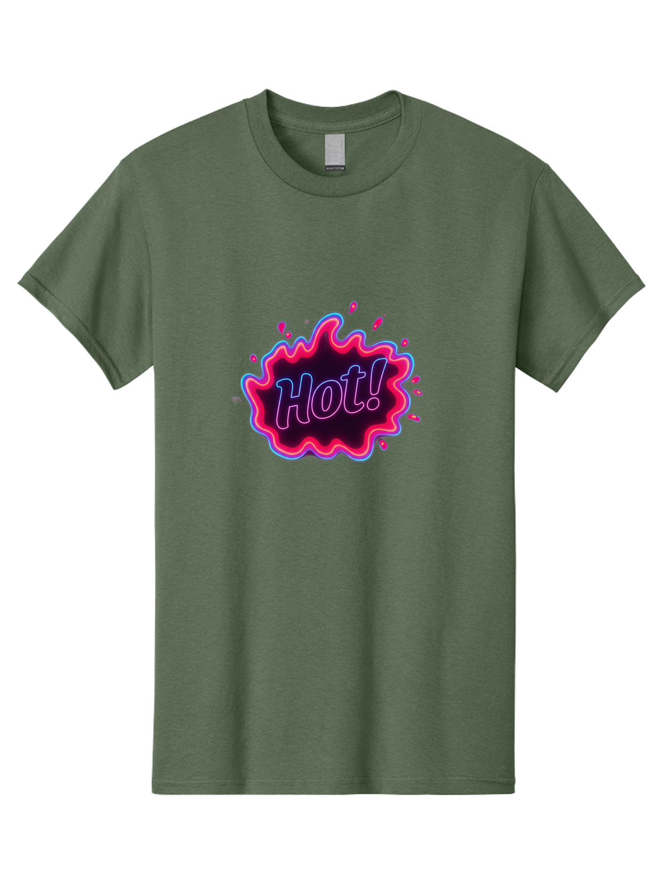 Hot-4 Men'S Graphic Tee, 100% Cotton, Comfortable Casual Summer Wear, Machine Washable, Neon Sign, Hot Sale, Comic Book Style, Pop Art, Vibrant Pink, Blue Glow, Dynamic Graphics, Attention-Grabbing Design, Trendy Visuals, Energetic Feel, Baa803