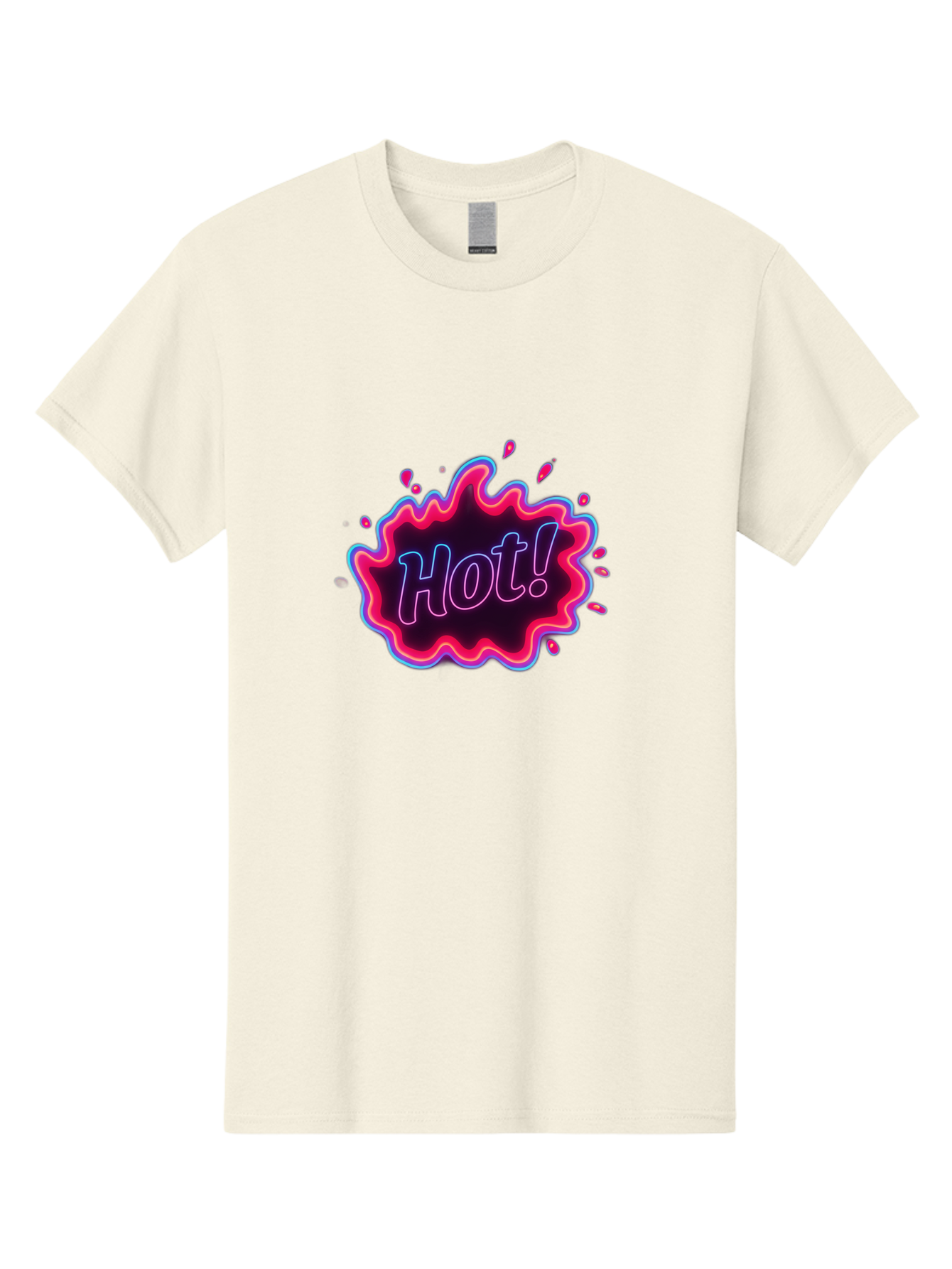 Hot-4 Men'S Graphic Tee, 100% Cotton, Comfortable Casual Summer Wear, Machine Washable, Neon Sign, Hot Sale, Comic Book Style, Pop Art, Vibrant Pink, Blue Glow, Dynamic Graphics, Attention-Grabbing Design, Trendy Visuals, Energetic Feel, Baa803