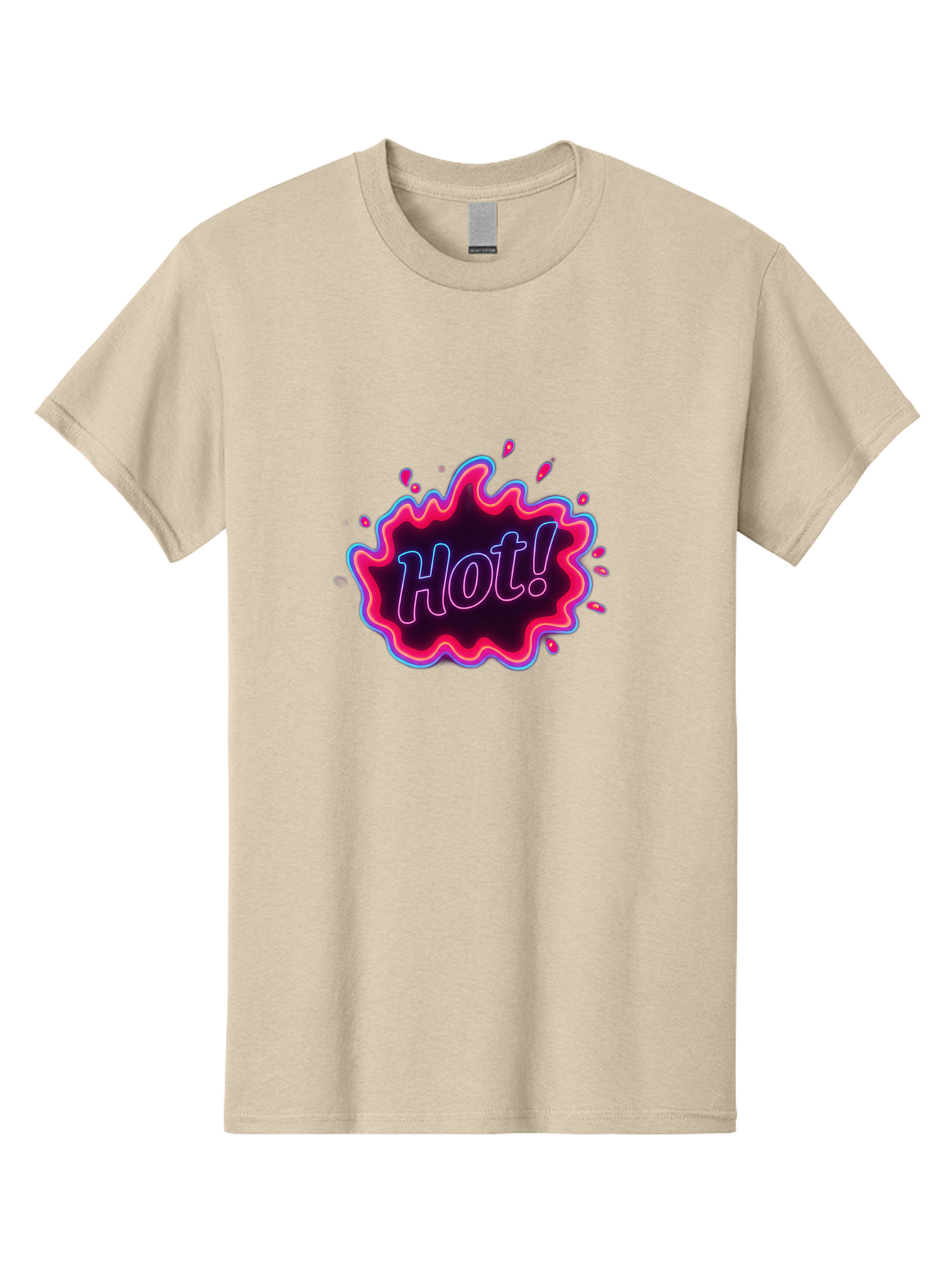 Hot-4 Men'S Graphic Tee, 100% Cotton, Comfortable Casual Summer Wear, Machine Washable, Neon Sign, Hot Sale, Comic Book Style, Pop Art, Vibrant Pink, Blue Glow, Dynamic Graphics, Attention-Grabbing Design, Trendy Visuals, Energetic Feel, Baa803