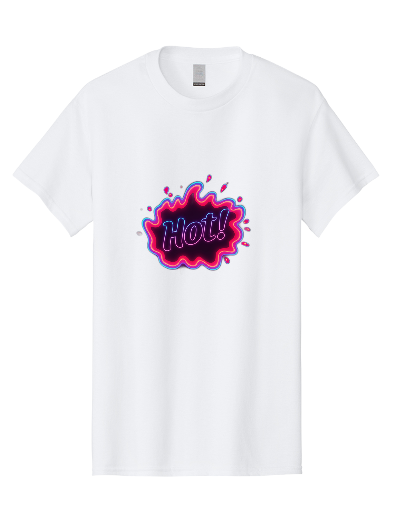 Hot-4 Men'S Graphic Tee, 100% Cotton, Comfortable Casual Summer Wear, Machine Washable, Neon Sign, Hot Sale, Comic Book Style, Pop Art, Vibrant Pink, Blue Glow, Dynamic Graphics, Attention-Grabbing Design, Trendy Visuals, Energetic Feel, Baa803