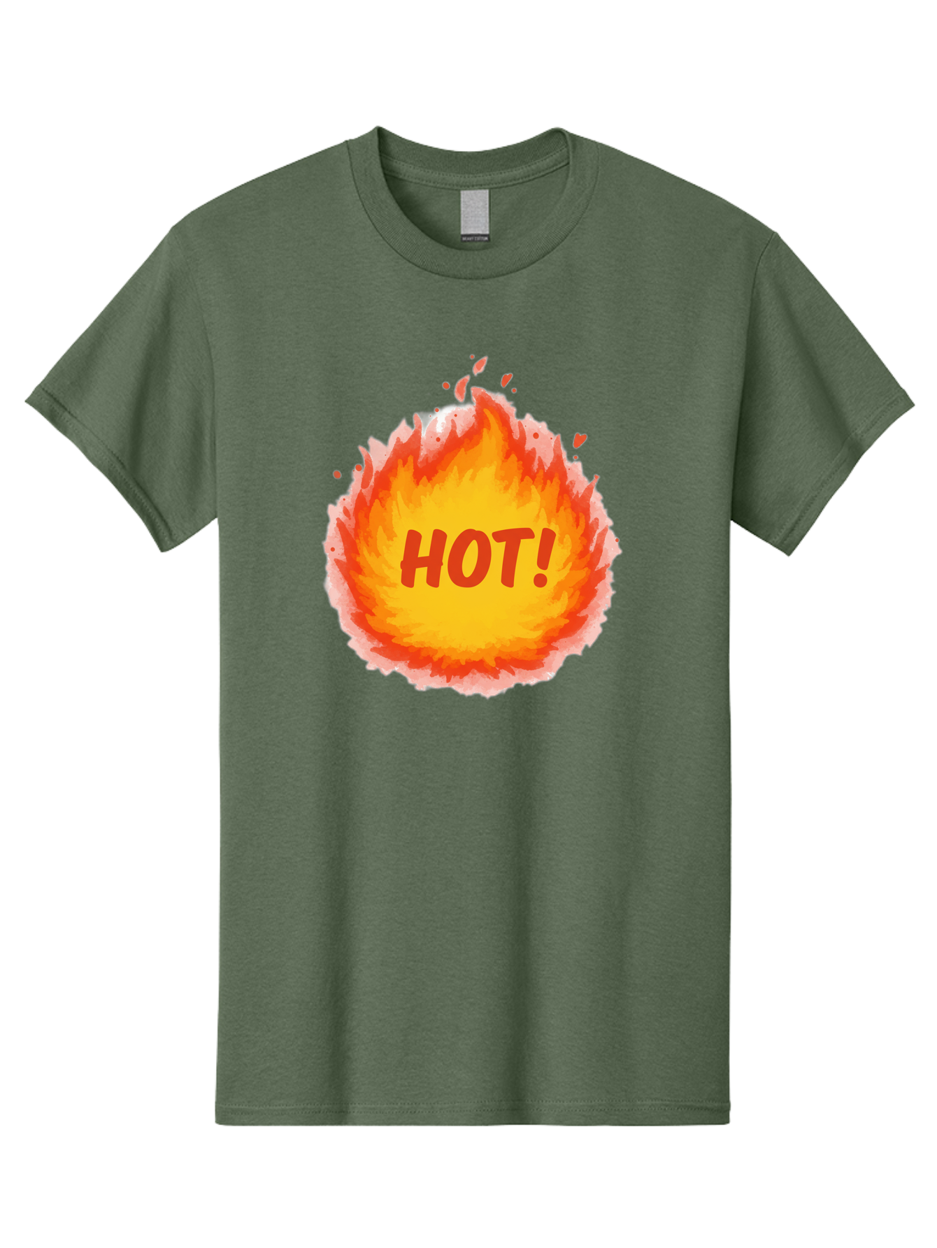 Hot-5 Men'S Graphic Tee, 100% Cotton, Comfortable Casual Summer Wear, Machine Washable, Fireball Graphic, Burning Flames, Hot Trending Topic, Fiery Passion, Intense Heat, Bold Red Letters, Vibrant Colors, Energetic Vibe, Baa804