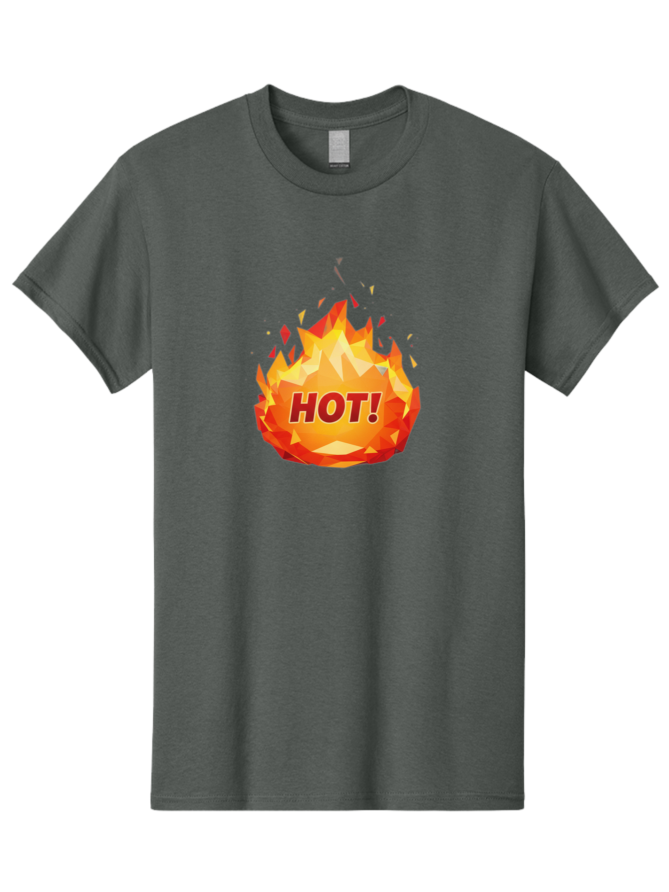 Hot-6 Men'S Graphic Tee, 100% Cotton, Comfortable Casual Summer Wear, Machine Washable, Hot Badge, Fiery Emblem, Orange Flames, Bold Text, Hot!, Burning Effect, Vibrant Graphics, Attention-Grabbing Design, Fiery Graphics, Explosive Badge Baa805